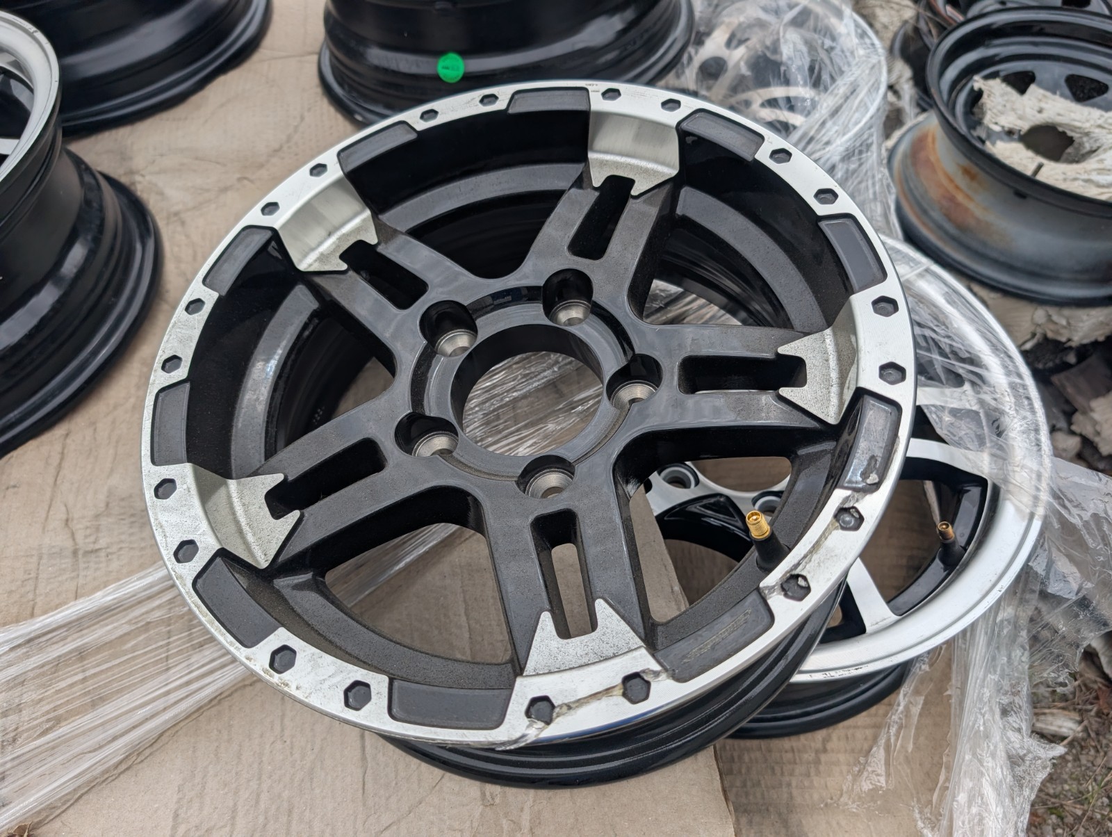 BLEM – 13″ x 5″ ALUMINUM TRAILER WHEEL 5-LUG ON 4.5 INCHES – BLEM