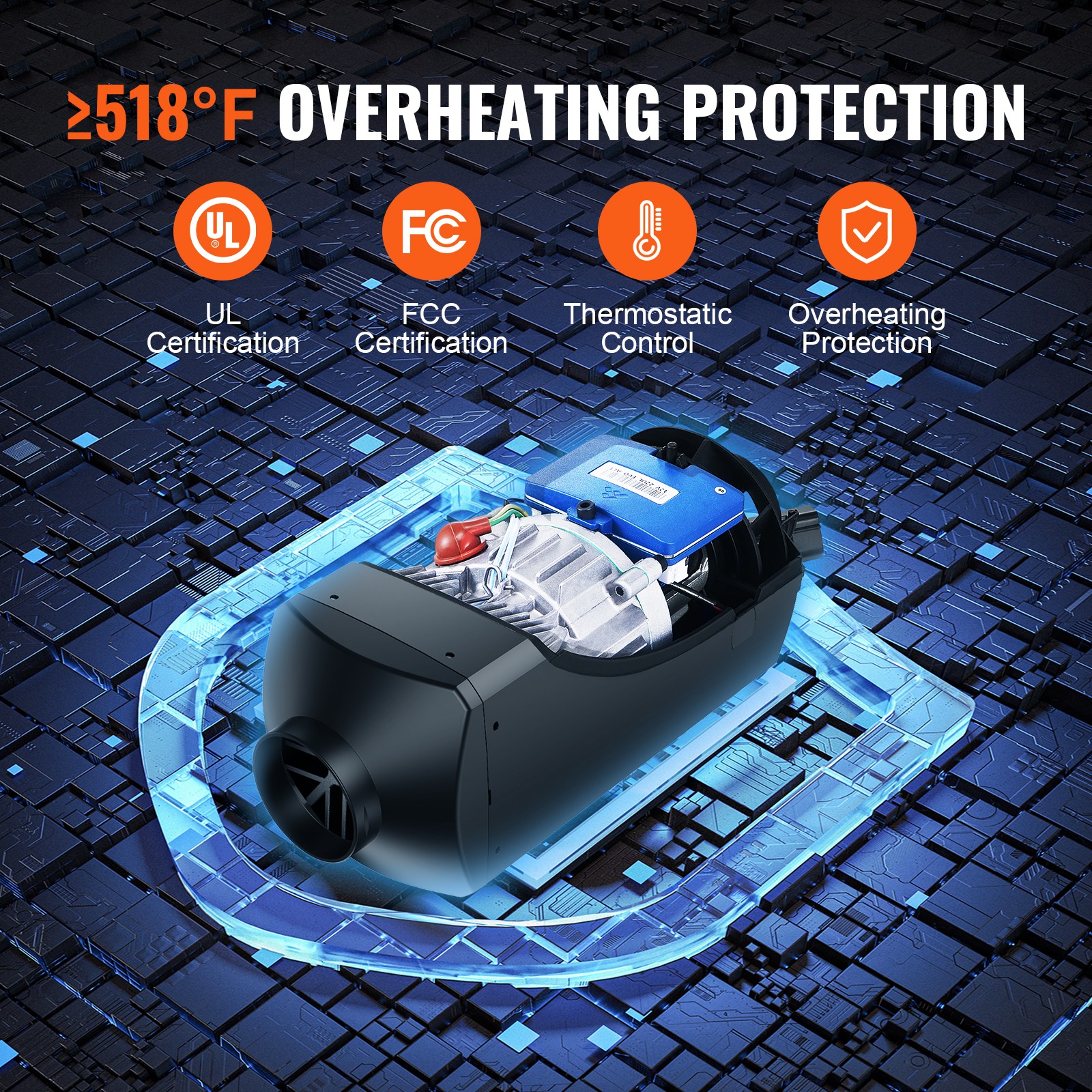 Uimoso 12V 2KW Diesel Air Heater with Bluetooth Control LCD Display for Vehicles