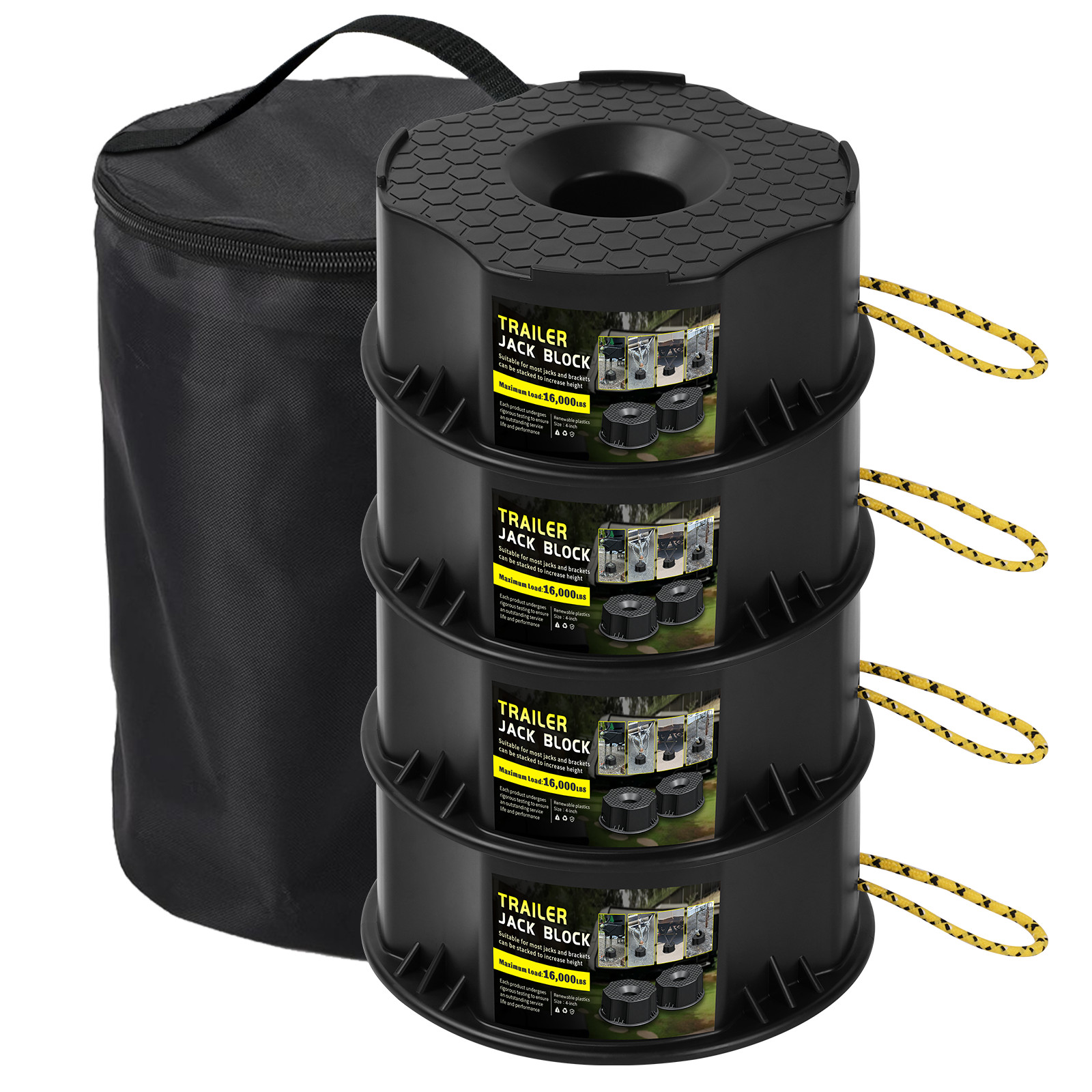 16000LBS Heavy-Duty Trailer Jack Block RV Leveling Block Camper Stabilizer Stand