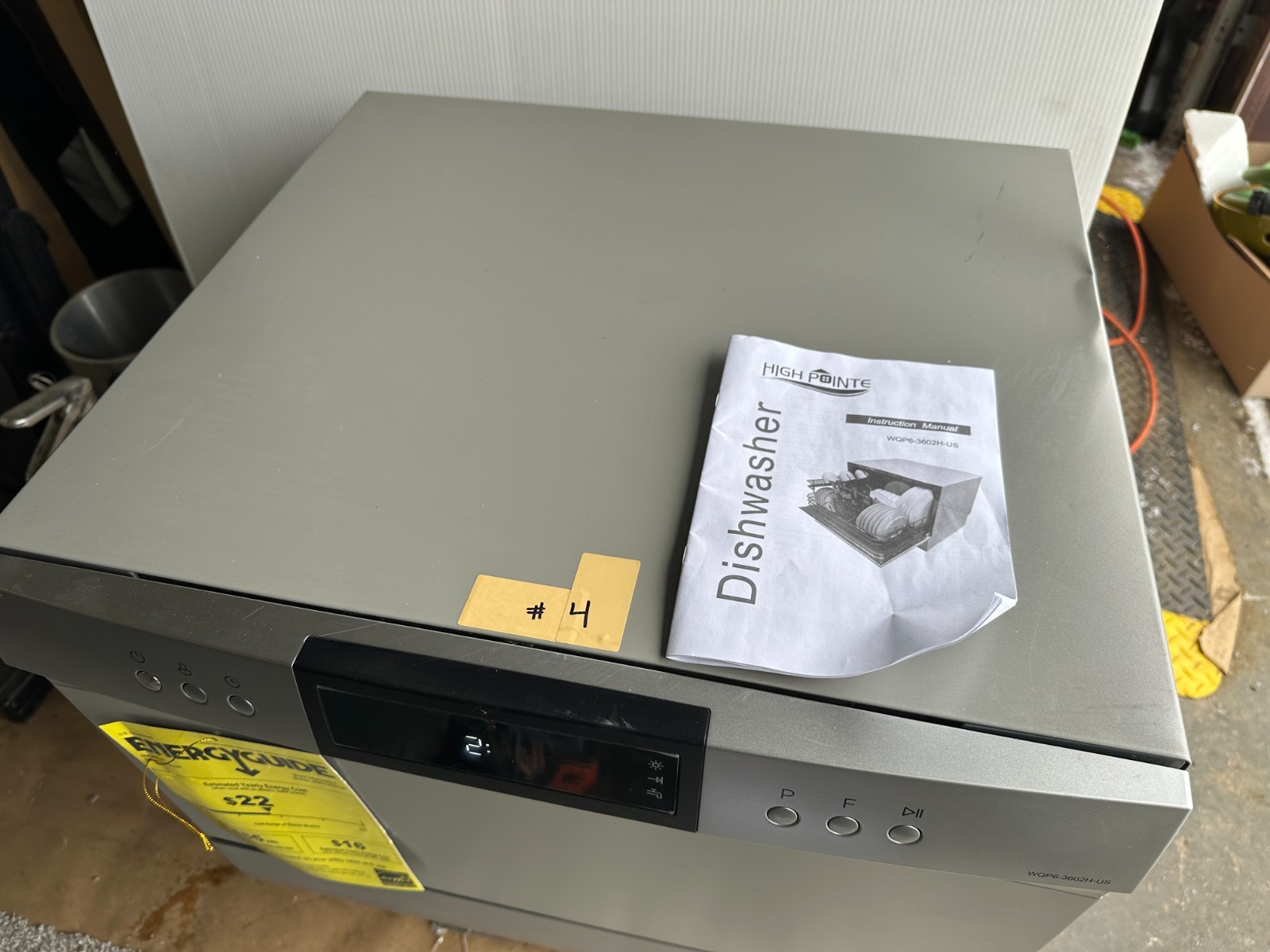 High Pointe 6 Place Compact Dishwasher Countertop RV Portable Silver LED