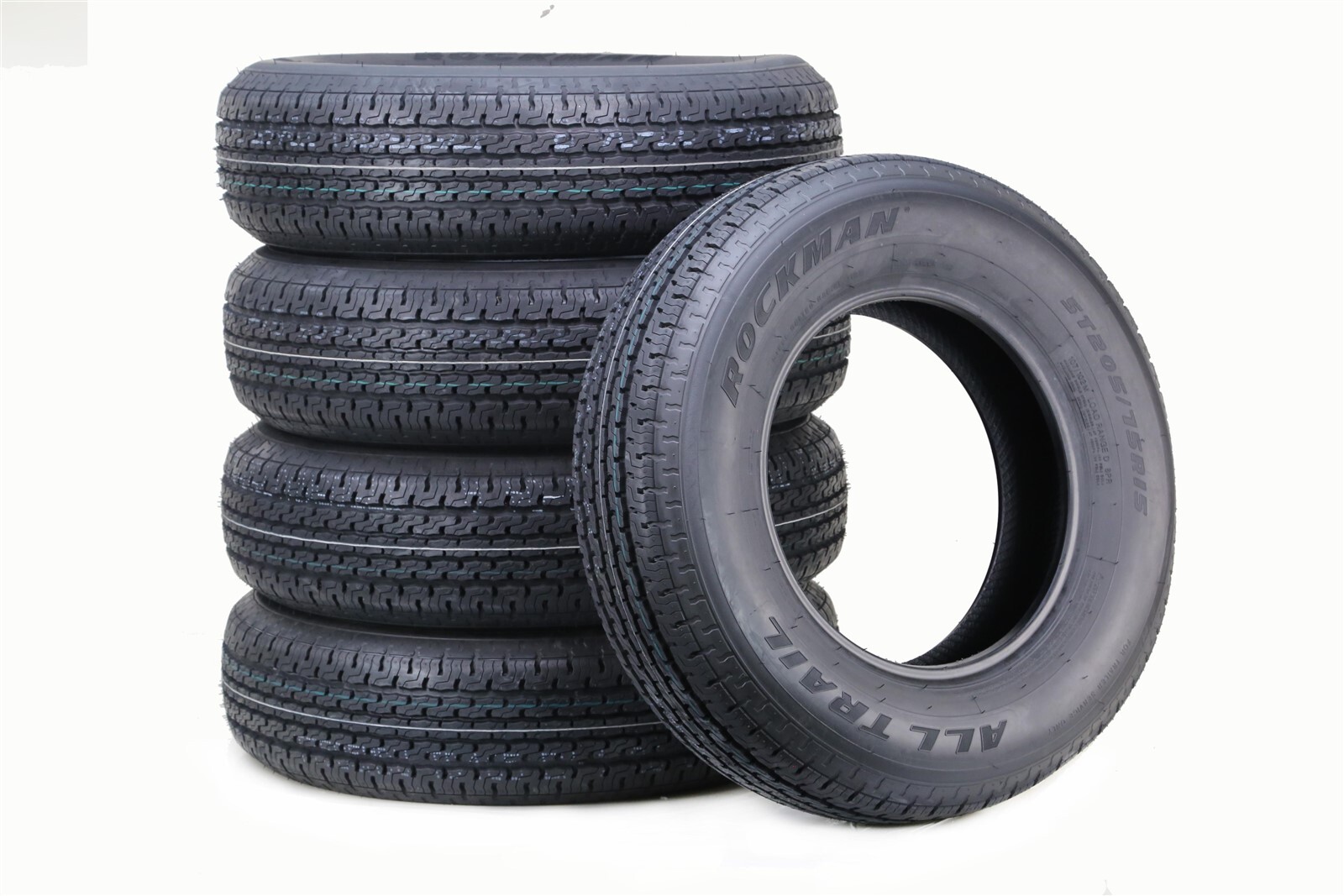 Set 5 Trailer Tire ST205/75R15 8-Ply Load Range D, 107M Steel Belted Radial