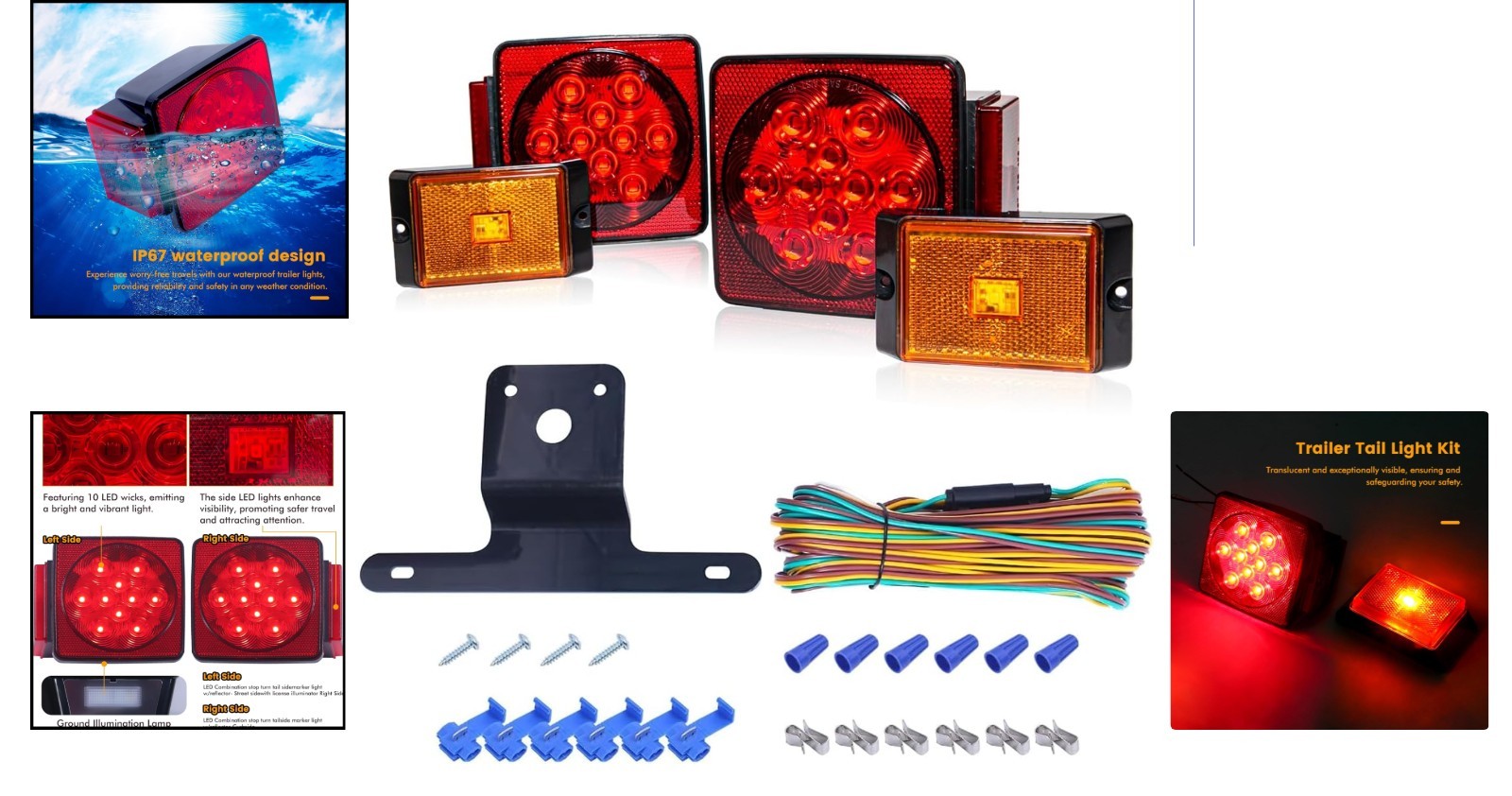 Complete LED Trailer Light Kit – Easy Installation for Safe Towing & Boating