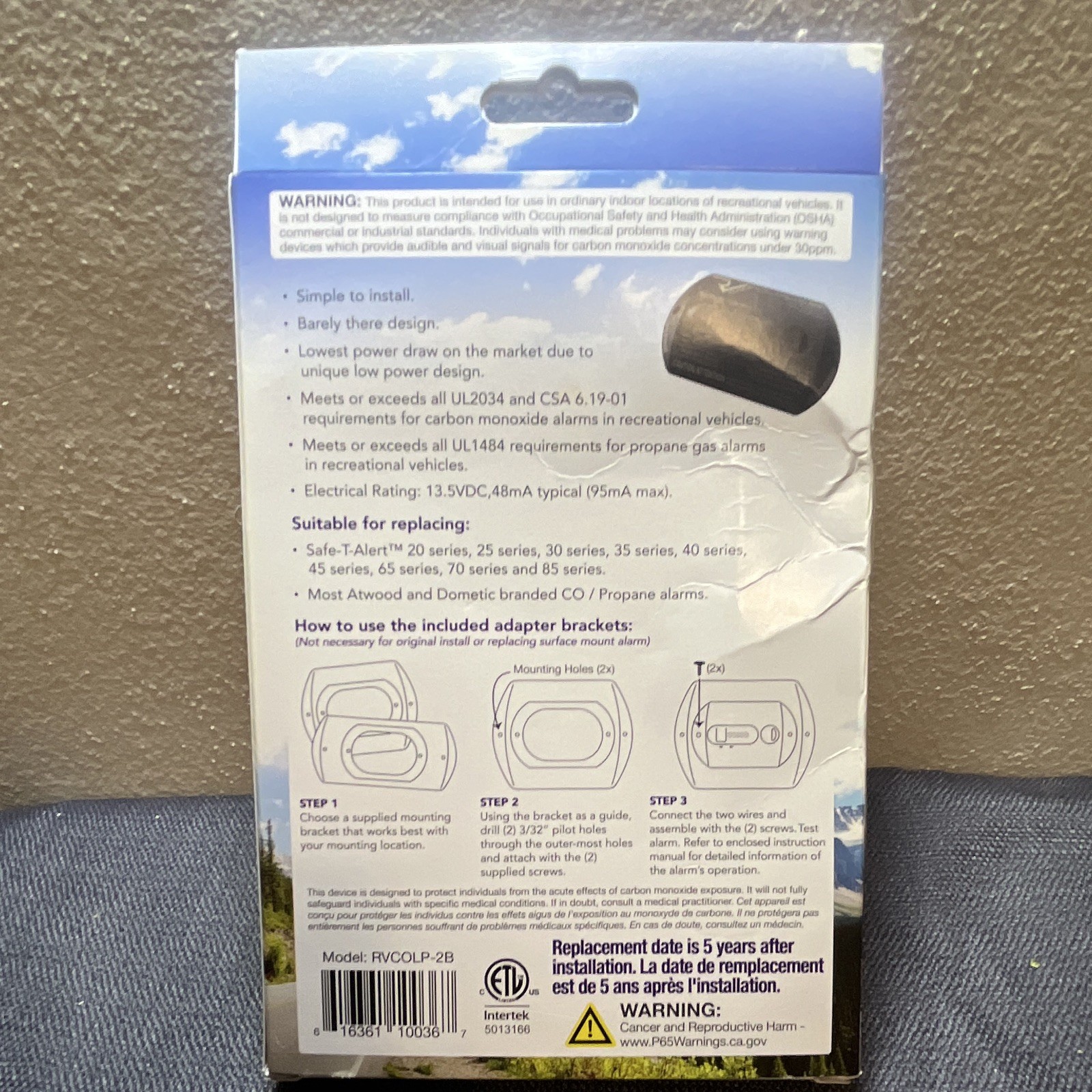 Safe Universal Replacement Co/ Propane Gas Tv Alarm