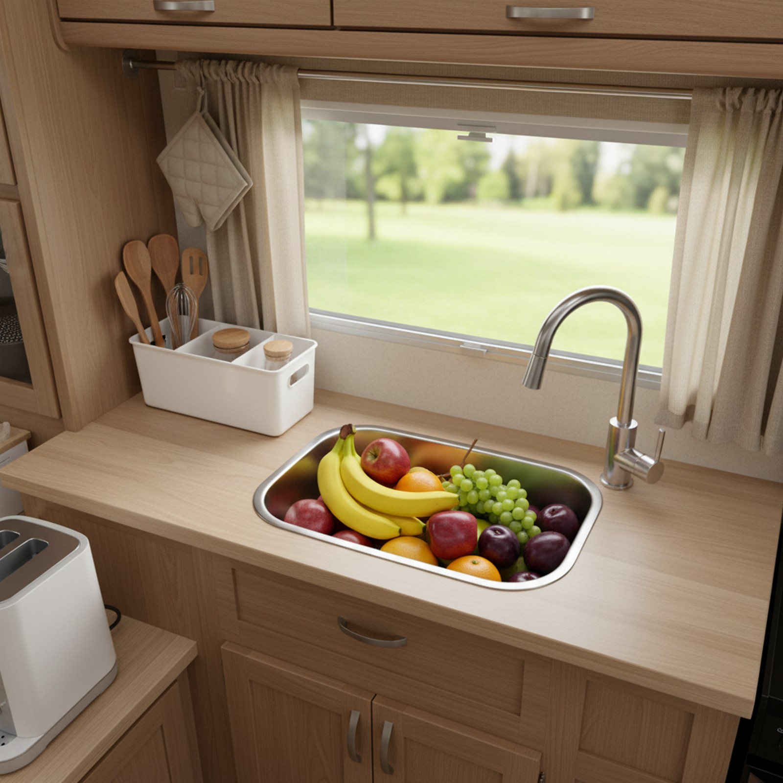 Rv Sink Caravan Camper Boat Stainless Steel Kitchen Sink Wash Basin Rectangular