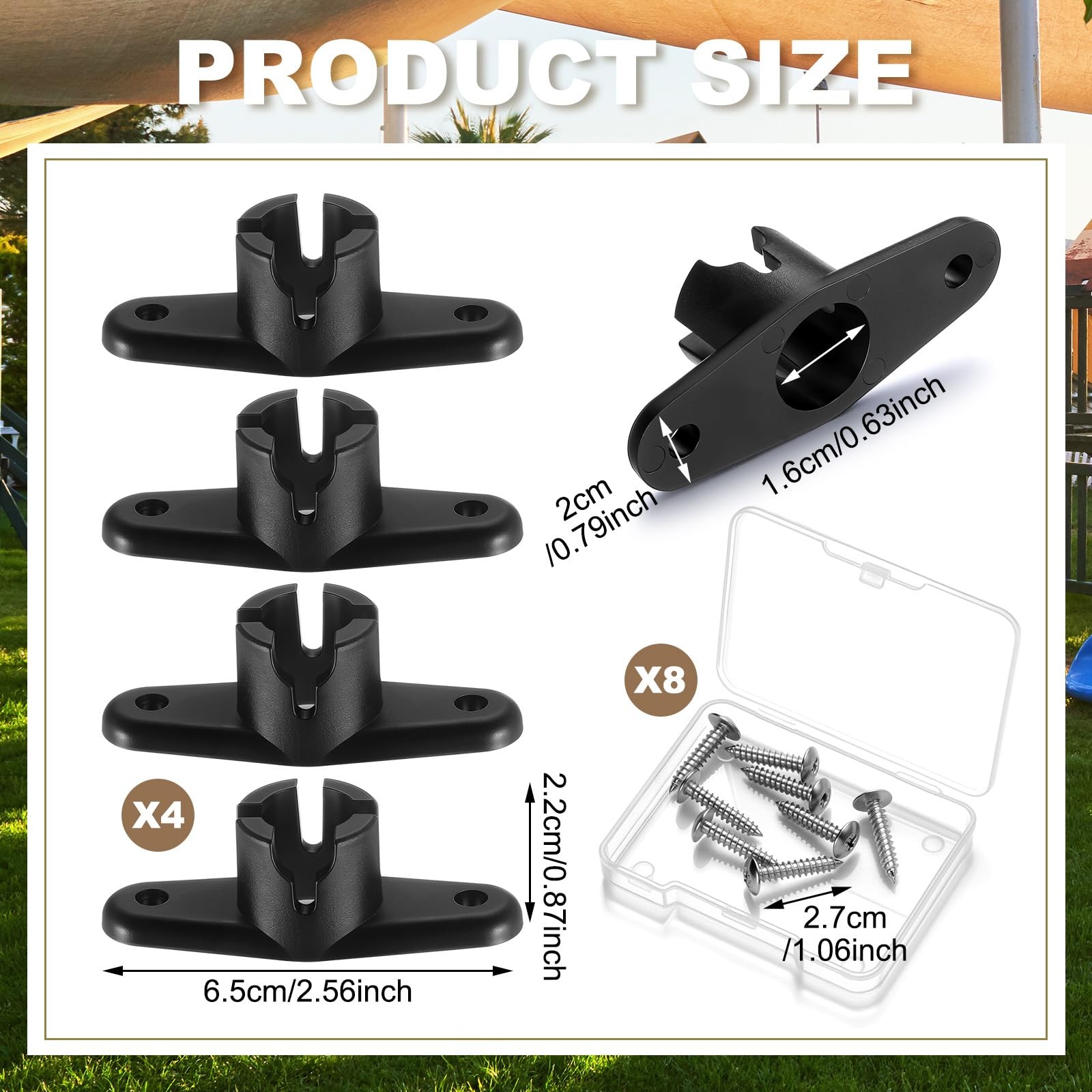 4 PCS Awnings Ball End Bases Fits Trimline Pop Up Camper Awning Rafter Parts