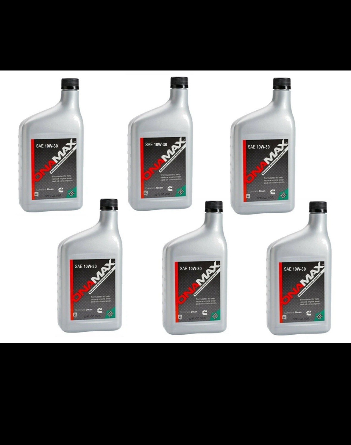 Cummins Onan A063E183 (326-5339) QTY. 6 OEM OnaMax Generator Oil SAE10W-30 1 Qt.