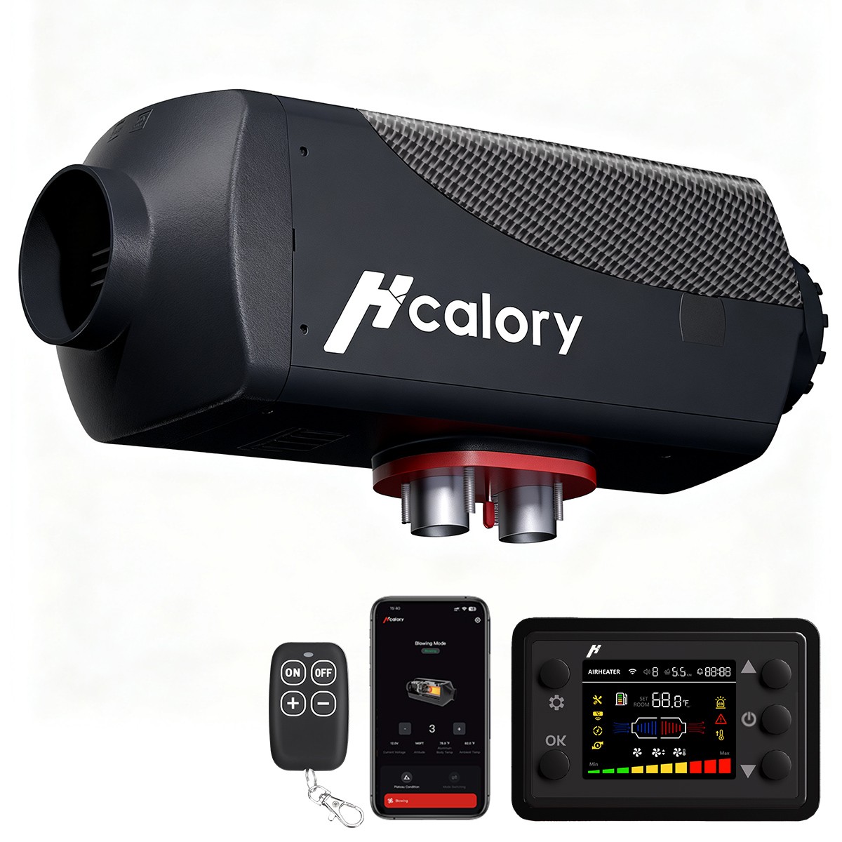 Hcalory bluetooth Diesel Air Heater 12V 24V 8KW for Car Bus RV Camper Indoor