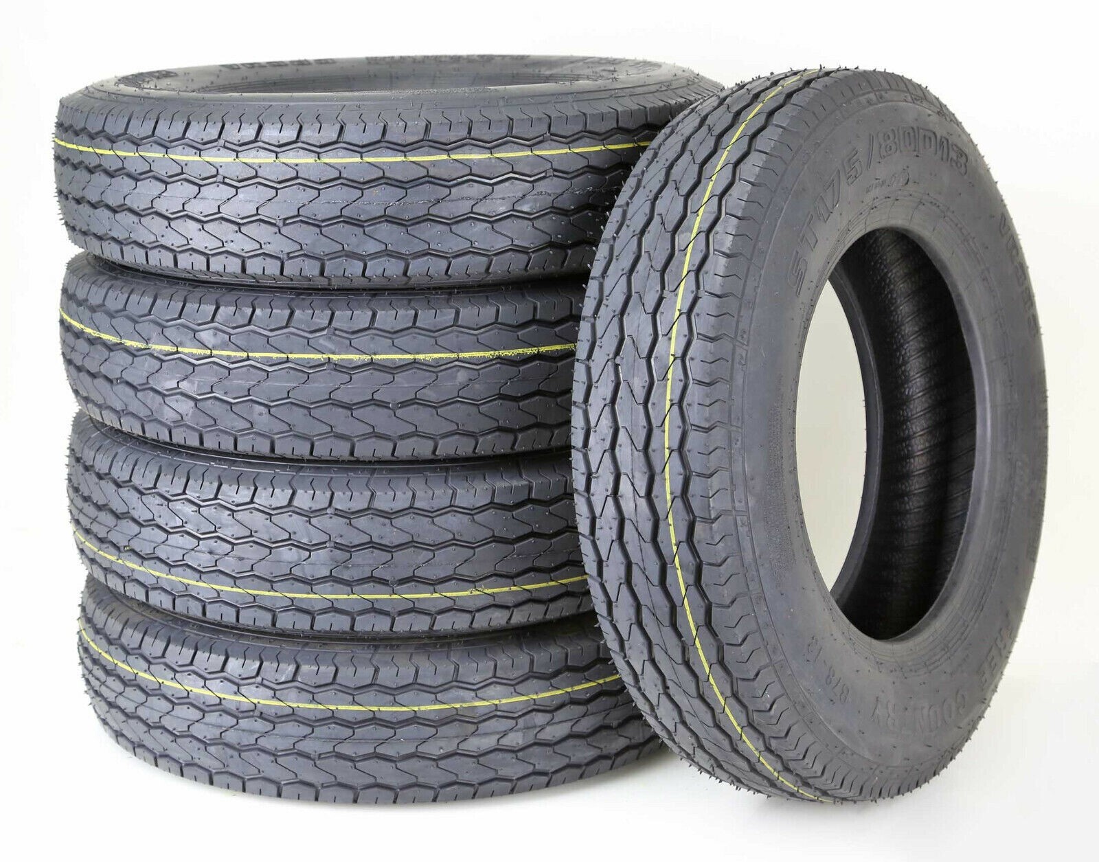 ST175/80D13 Trailer Tires FREE COUNTRY 175 80 13 1758013 B78-13 Bias 6 ply Set 5