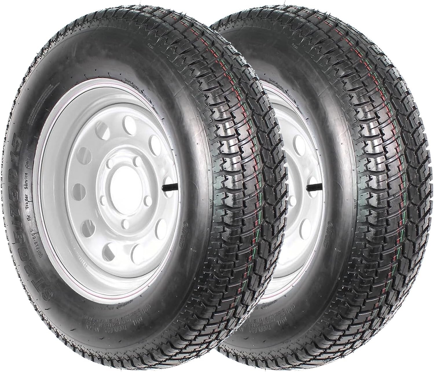 ST205/75D15 2PCS Trailer Tires 5 Lug 4.5″ 6PR Load Range C Fuel Saving