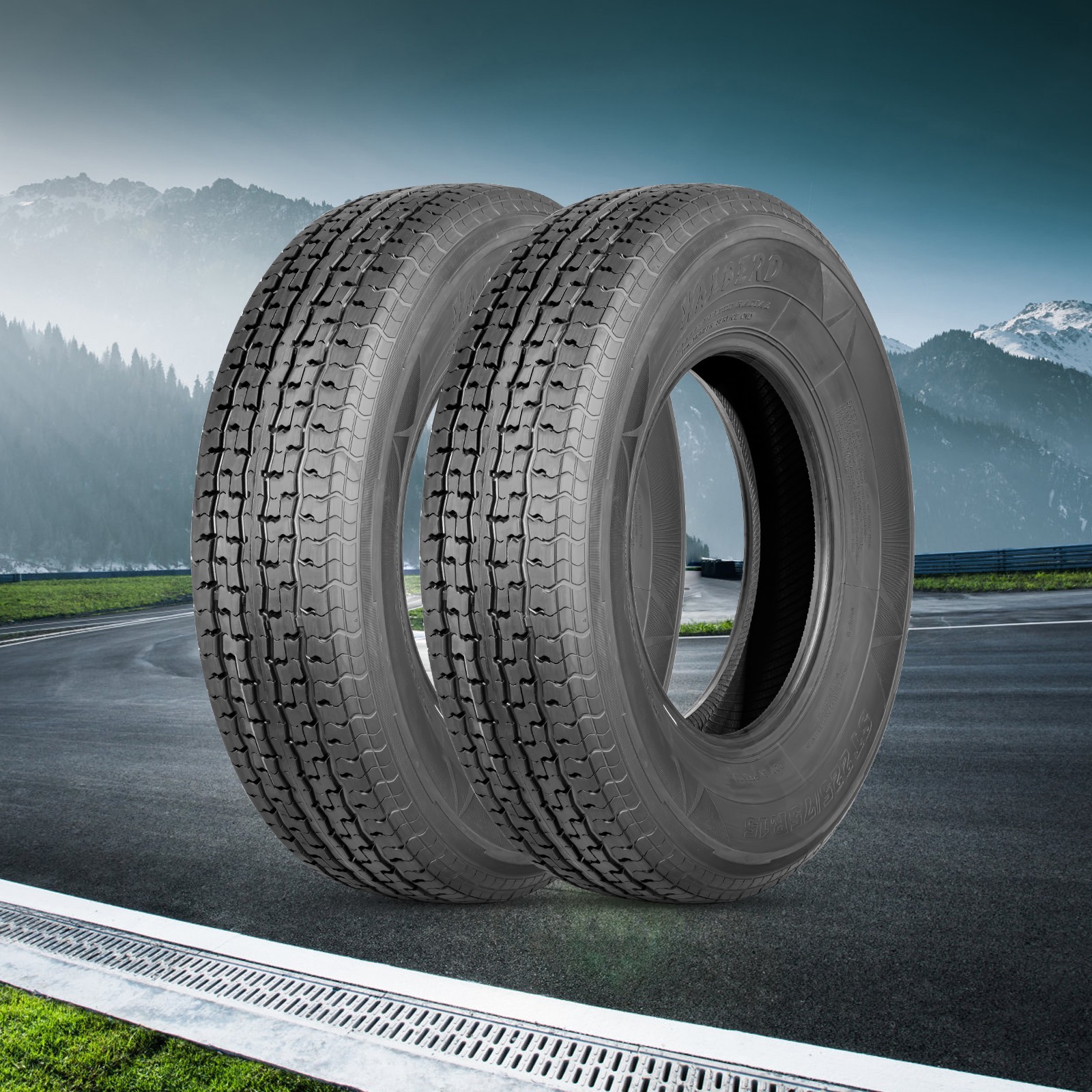 2-Pack ST225/75R15 Trailer Tires 10 Ply 225 75 15 Load Range E High-Performance