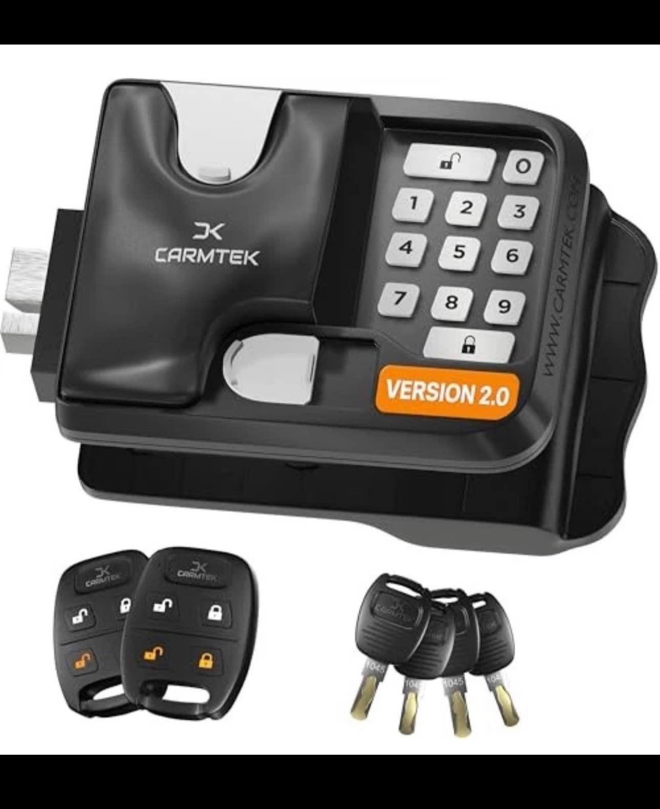 RV Keyless Entry Lock 10 Digits V2.0 w/ Fobs & Keys – Fits 3.75″ x 2.75″ Locks