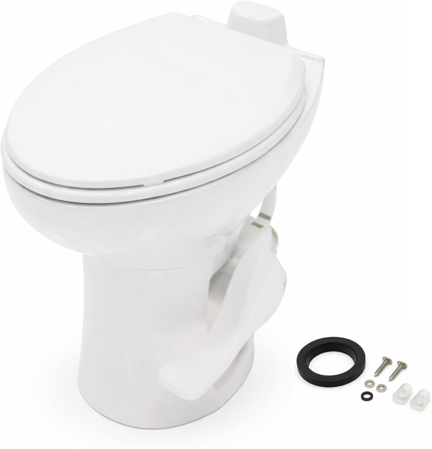 RV Toilet Porcelain Elongated Bowl 19 Gravity Flush Soft Close SEAFLO Height