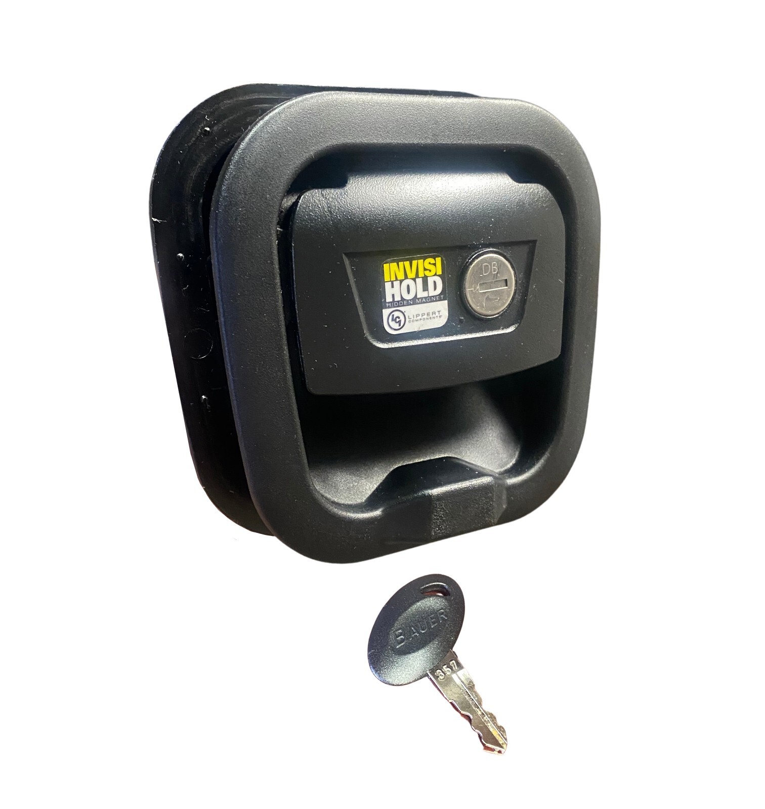 Lippert RV Slam-Latch Storage Door Latch Invisi Hold Magnet & Key 357