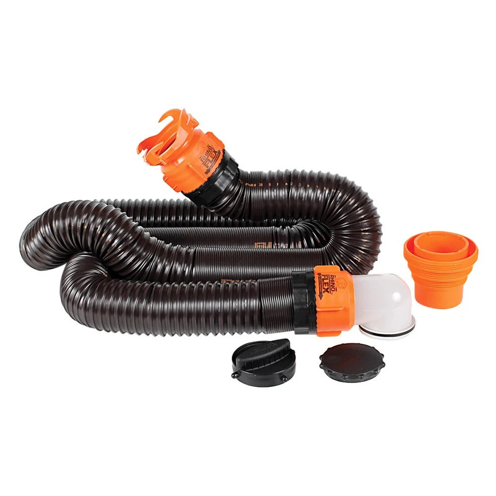 Camco 39761 RhinoFLEX 15′ Black Sewer Hose Kit