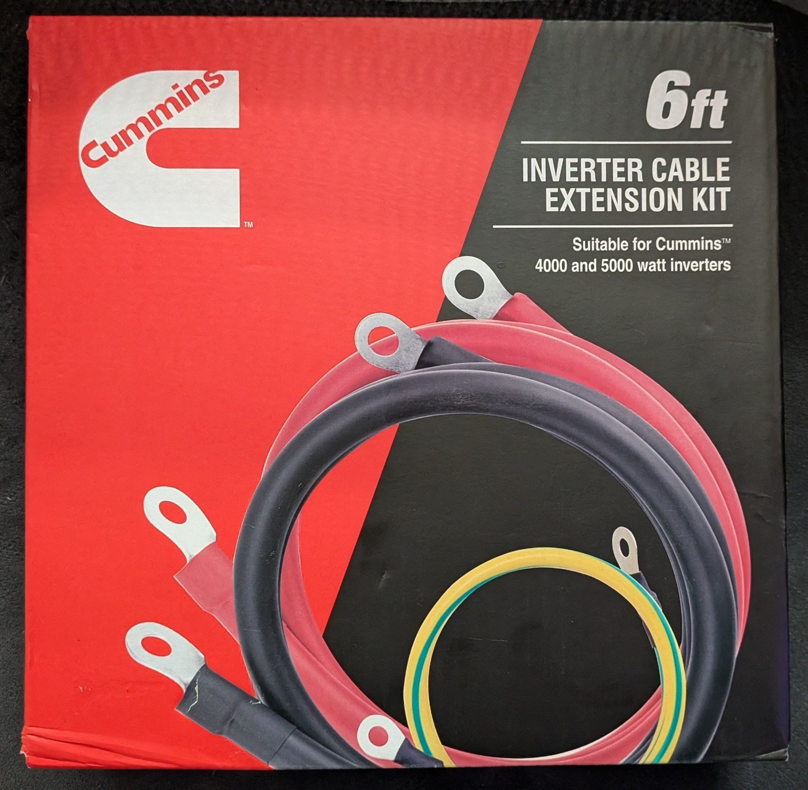 Cummins 6ft Inverter Cable Extension Kit for 4000 and 5000 Watt Inverters NEW