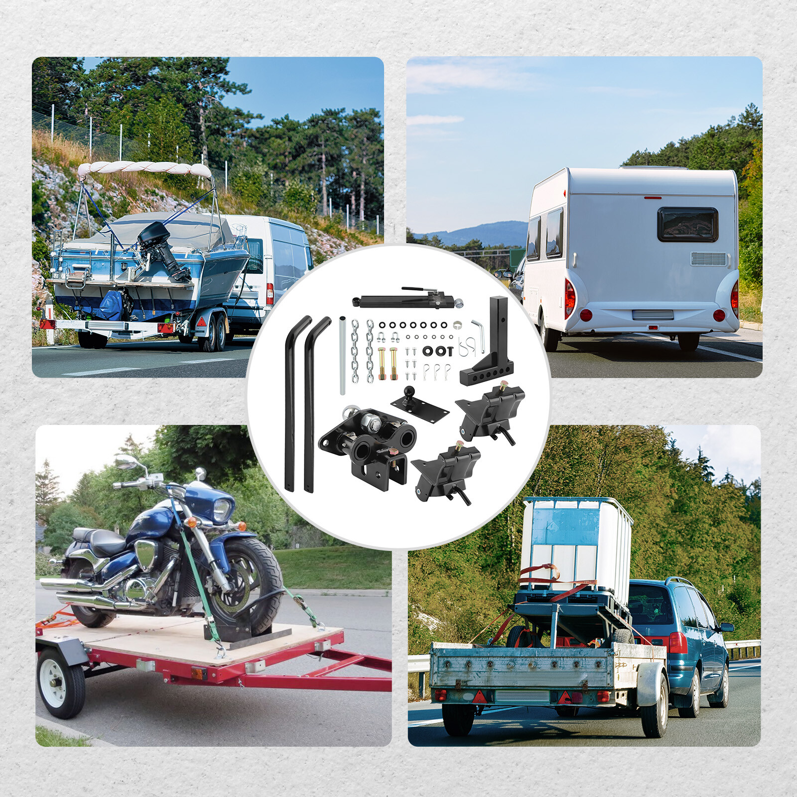 Trailer Towing Hitch bar 2″ 10,000 lbs Up to 10K w/ Sway control 2-5/16″ Ball