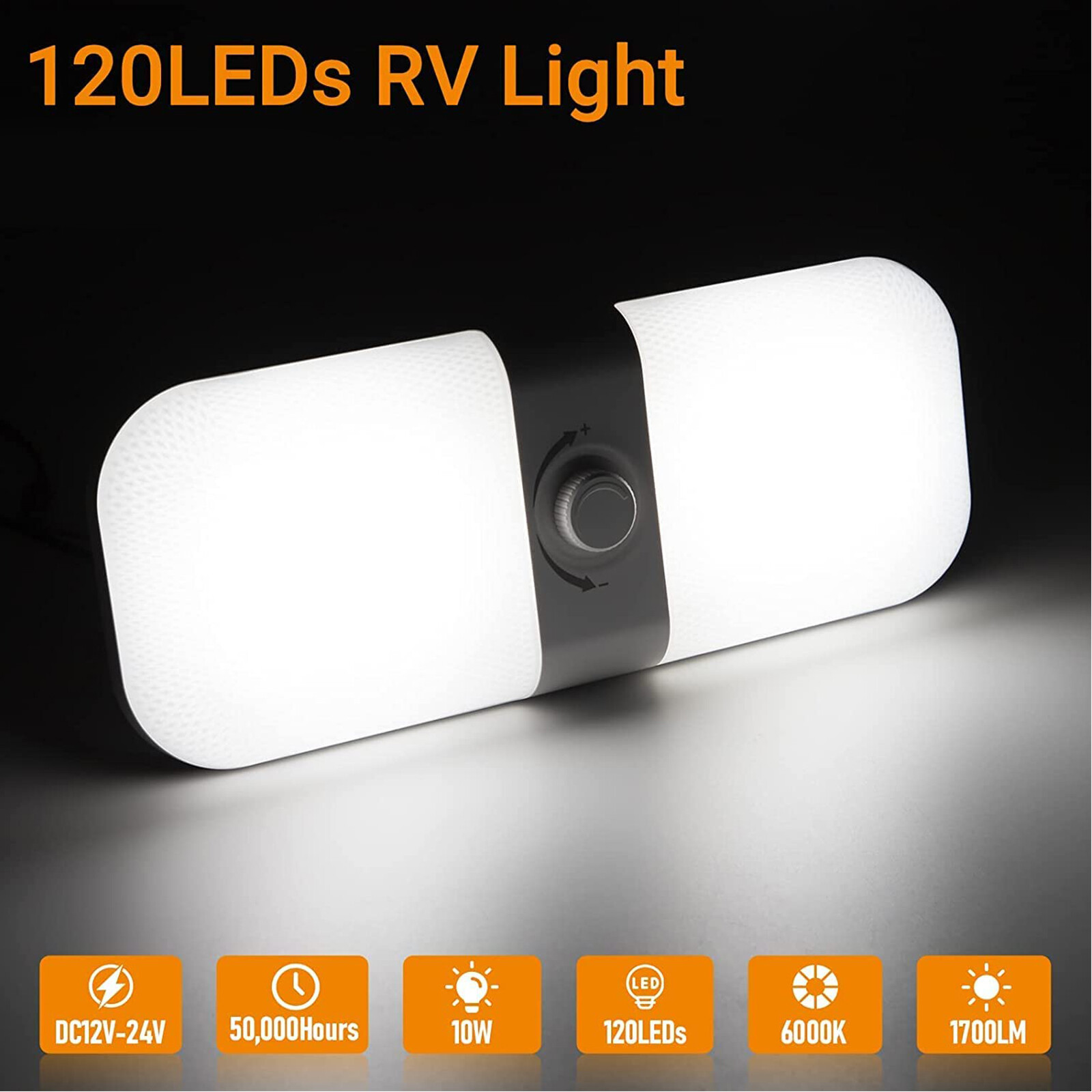 12V LED Light Switched Dimmable Ceiling Light Fixture Camper Trailer RV Interior