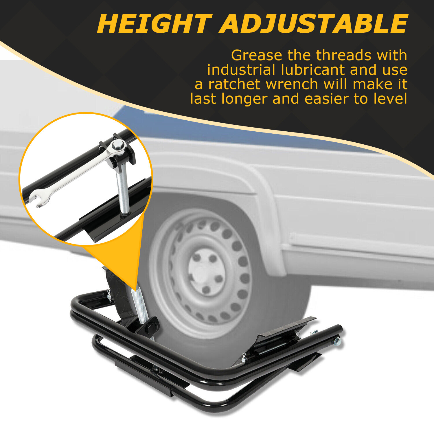 Tire Leveler For Light RV Trailers Camper Van Leveling System w/Ratchet Wrench