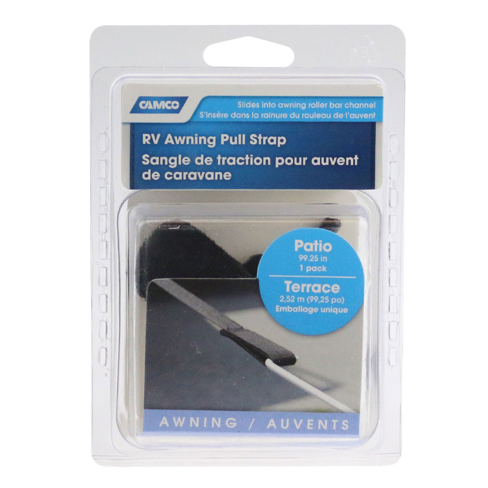 Camco 42505 Patio Awning Pull Strap Black camper rv deck camping replacement fix