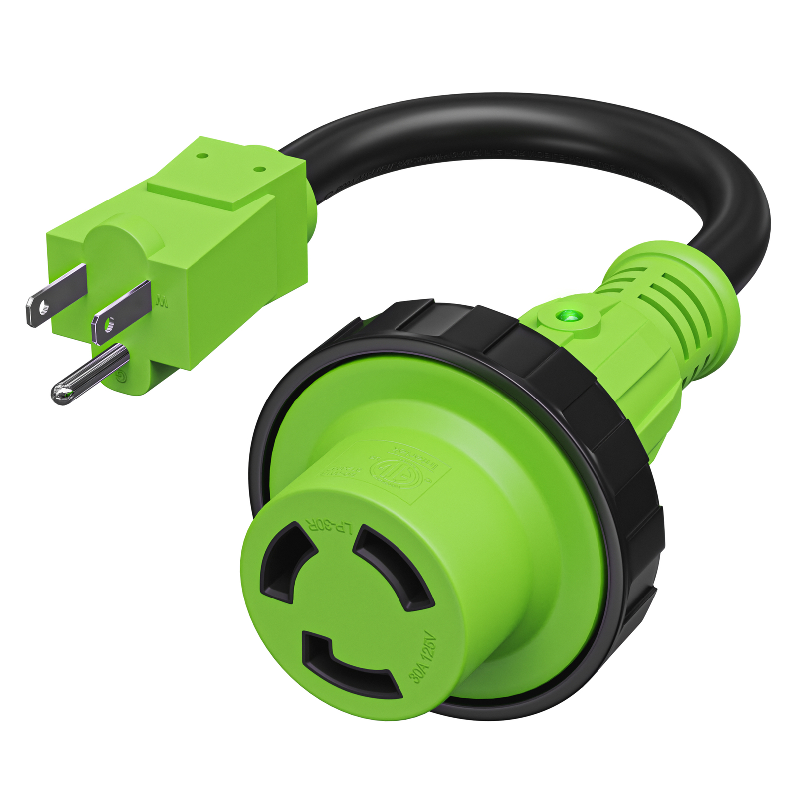 NEW Marine 30 amp female to 15 amp male 125v Shore Power Pigtail Boat Adapter