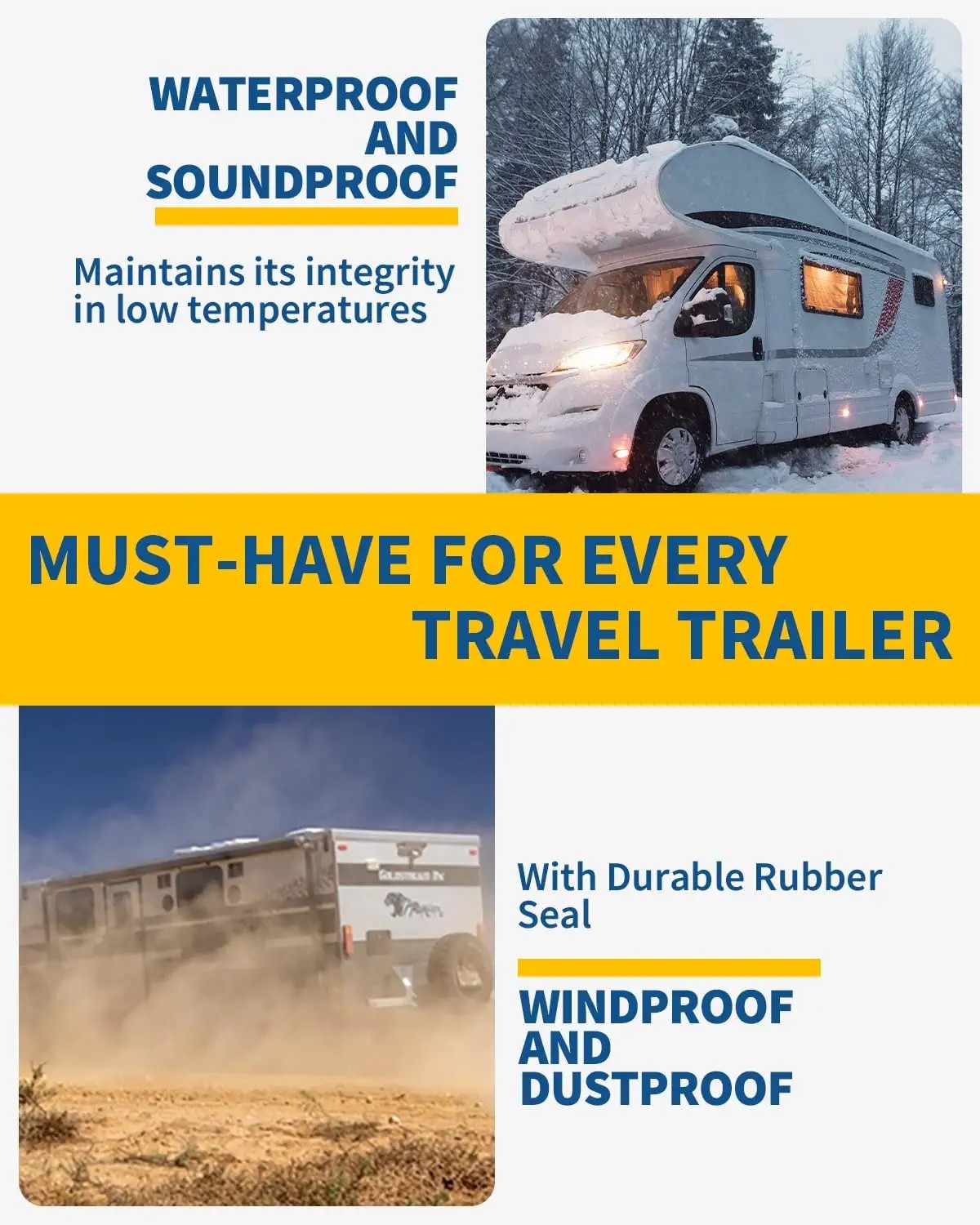 Racewill RV Slide Out Seal Base 1/2″x2.75″x35′ Travel Trailer Weather Stripping