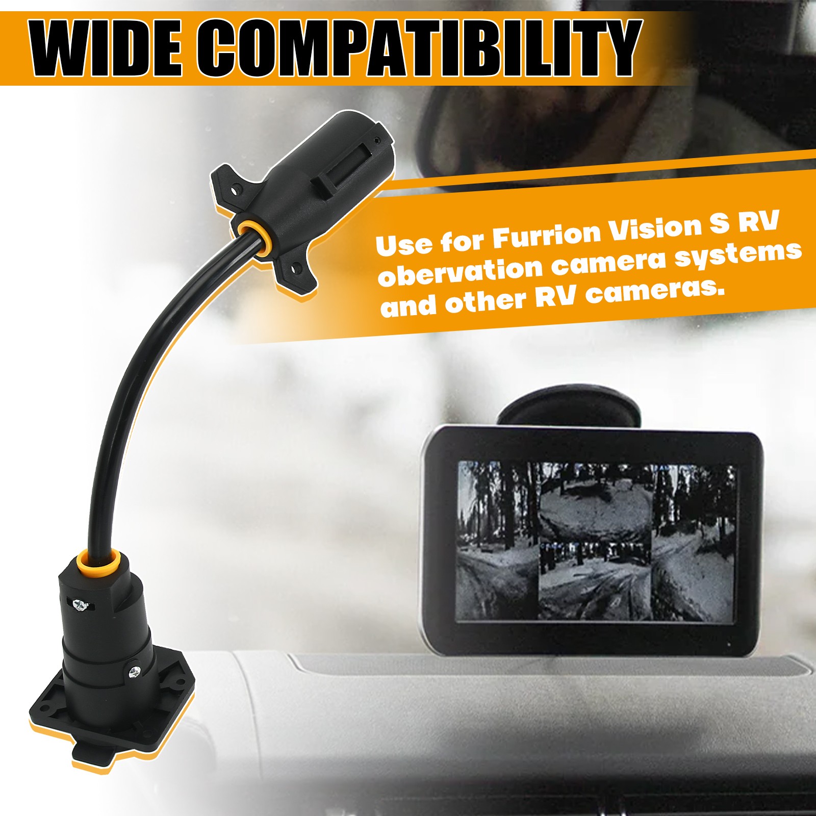 7-Pin Backup Camera Adapter For Furrion Vision S Trailer RV Power Switch