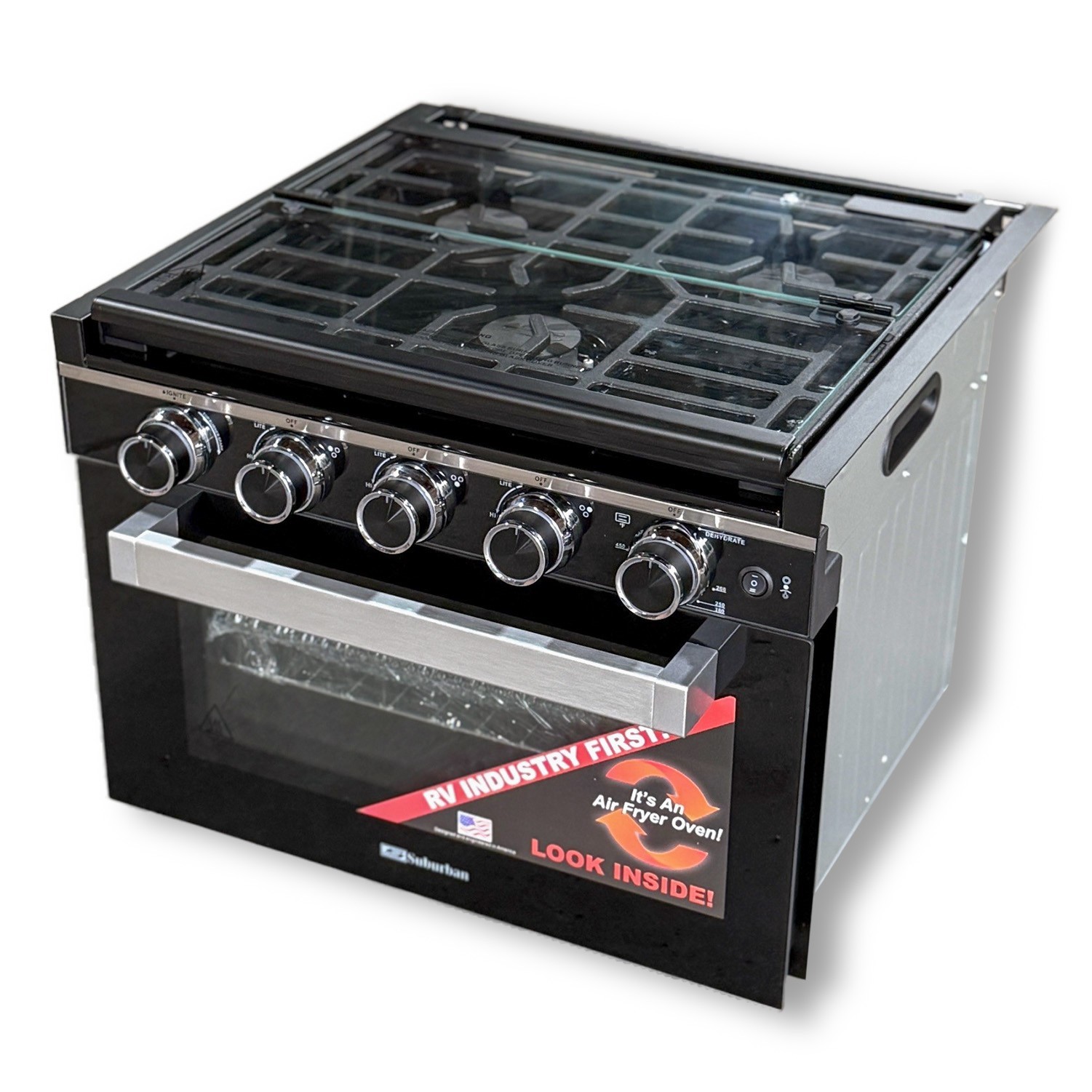 Suburban 17″ RV Stove Oven Range Air Fryer 3907A RA17BG 3 Burner Piezo