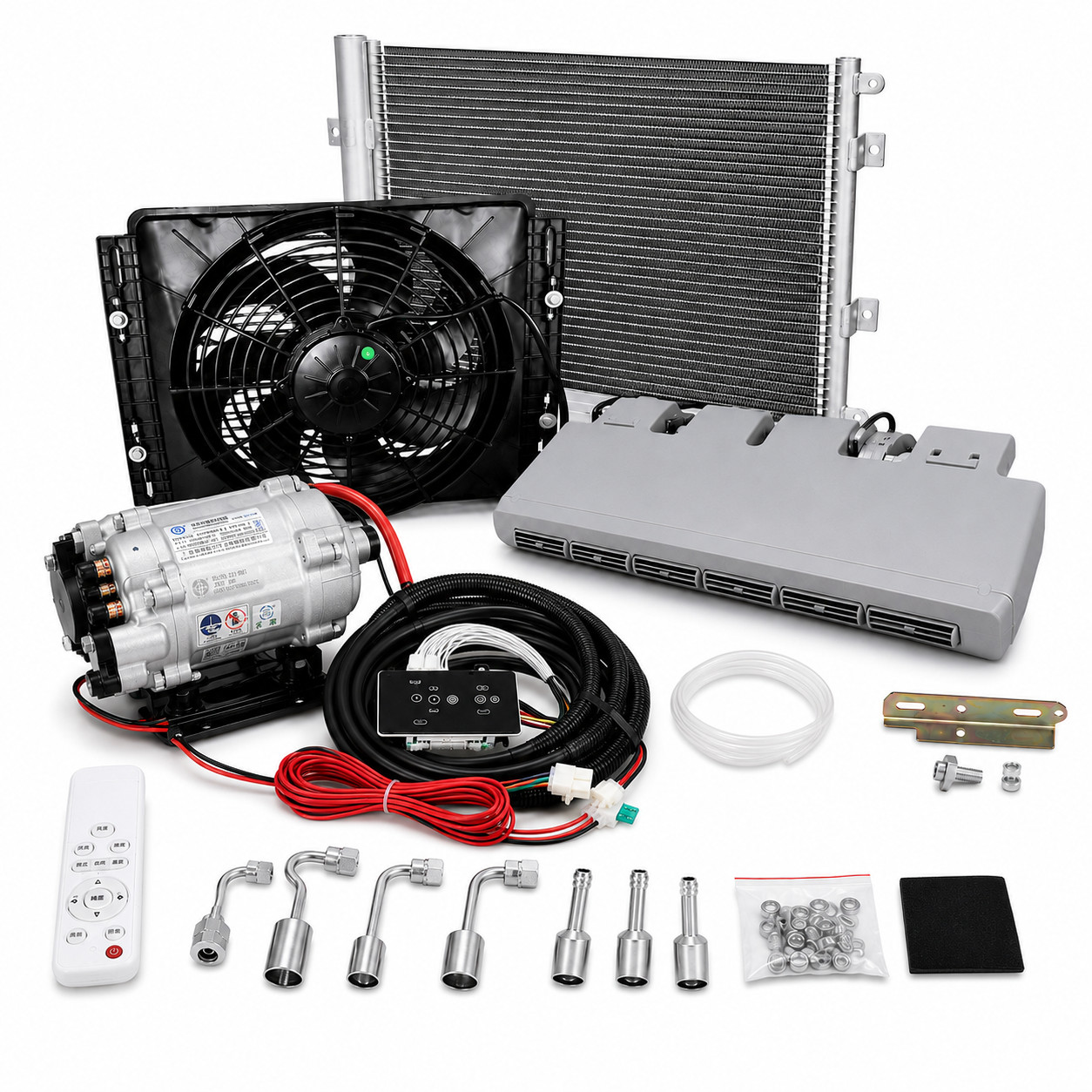 12V Universal Under Dash A/C Kit Electric Compressor Cooling Only Truck Van RV