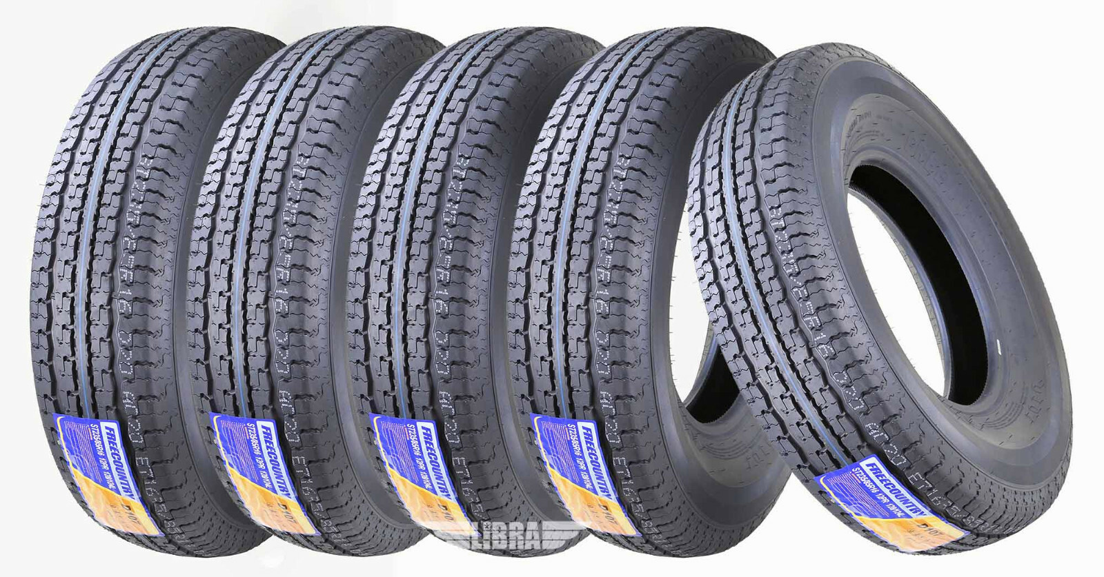 5 Trailer Tires ST235/85R16 Premium Free Country Radial 12PR LR F w/Scuff Guard