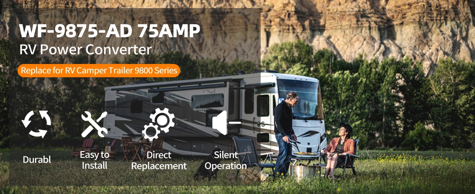 𝐔𝐩𝐠𝐫𝐚𝐝𝐞 WF-9875-AD 75 Amp RV Power Converter Charger, Replace for RV Camp