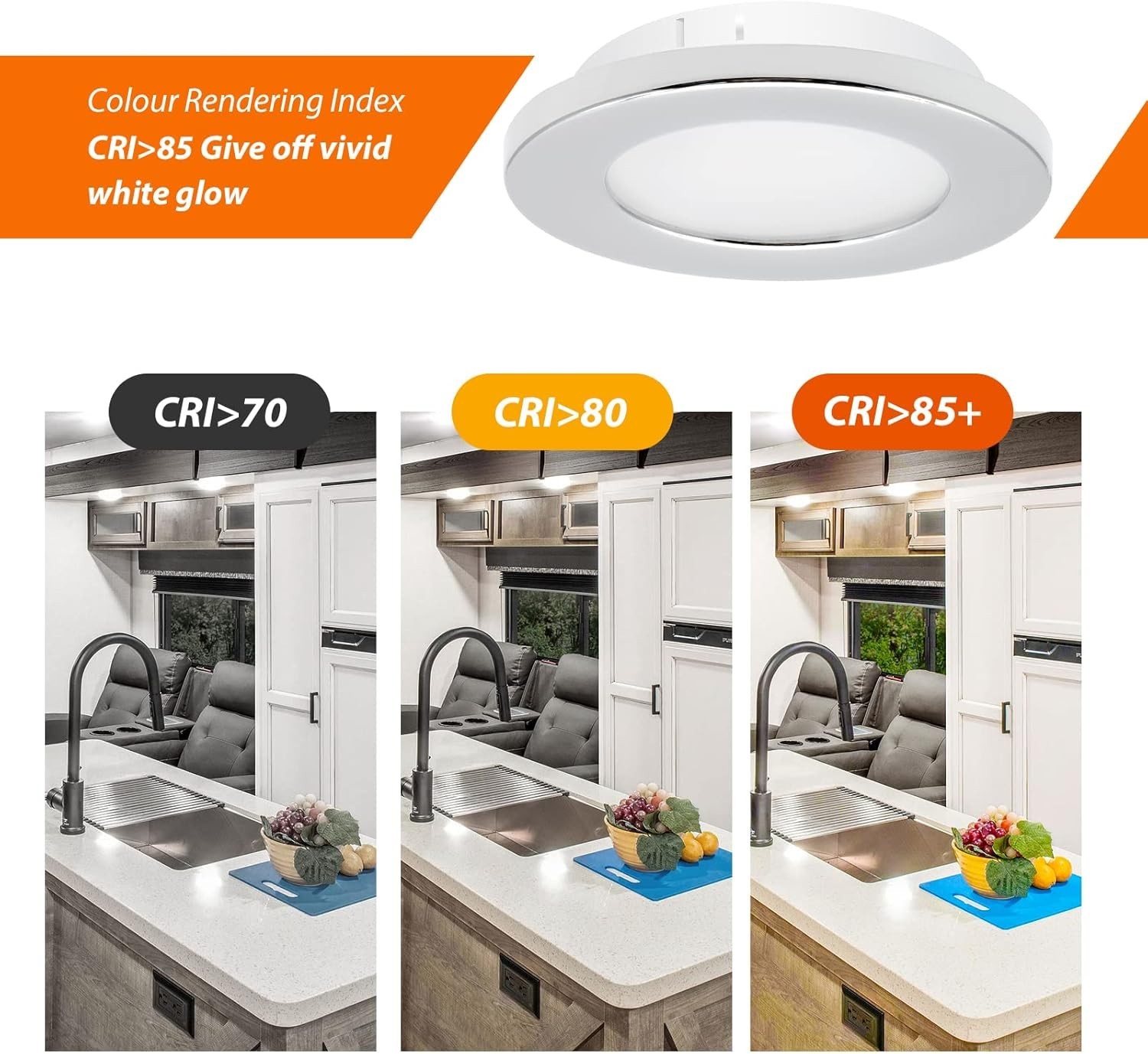 10 X12V 2.75″ LED Recessed Ceiling Light RV Camper Interior Downlight Cool White