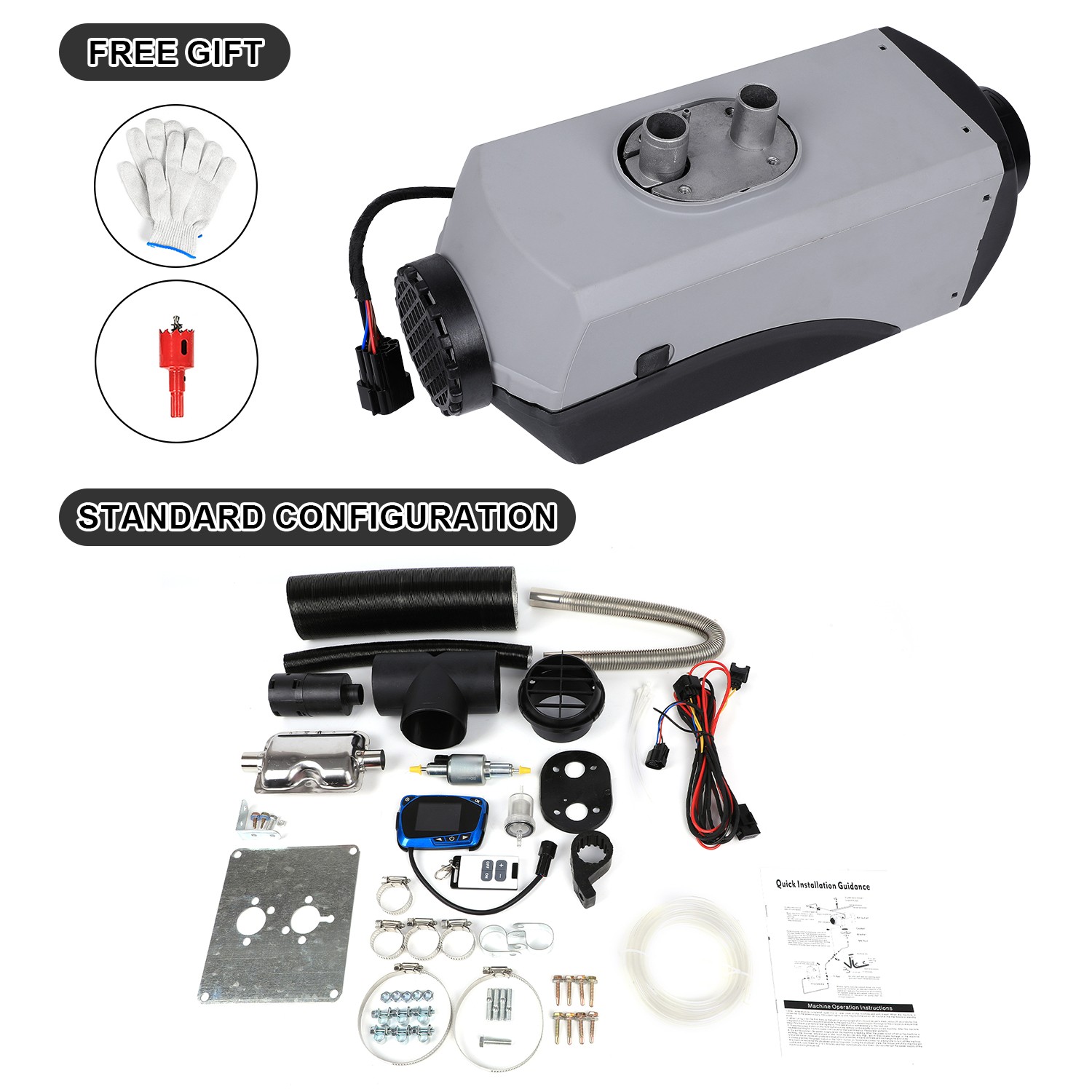 8KW Diesel Air Heater 110/12/24V with App Control Parking Heater Bluetooth APP
