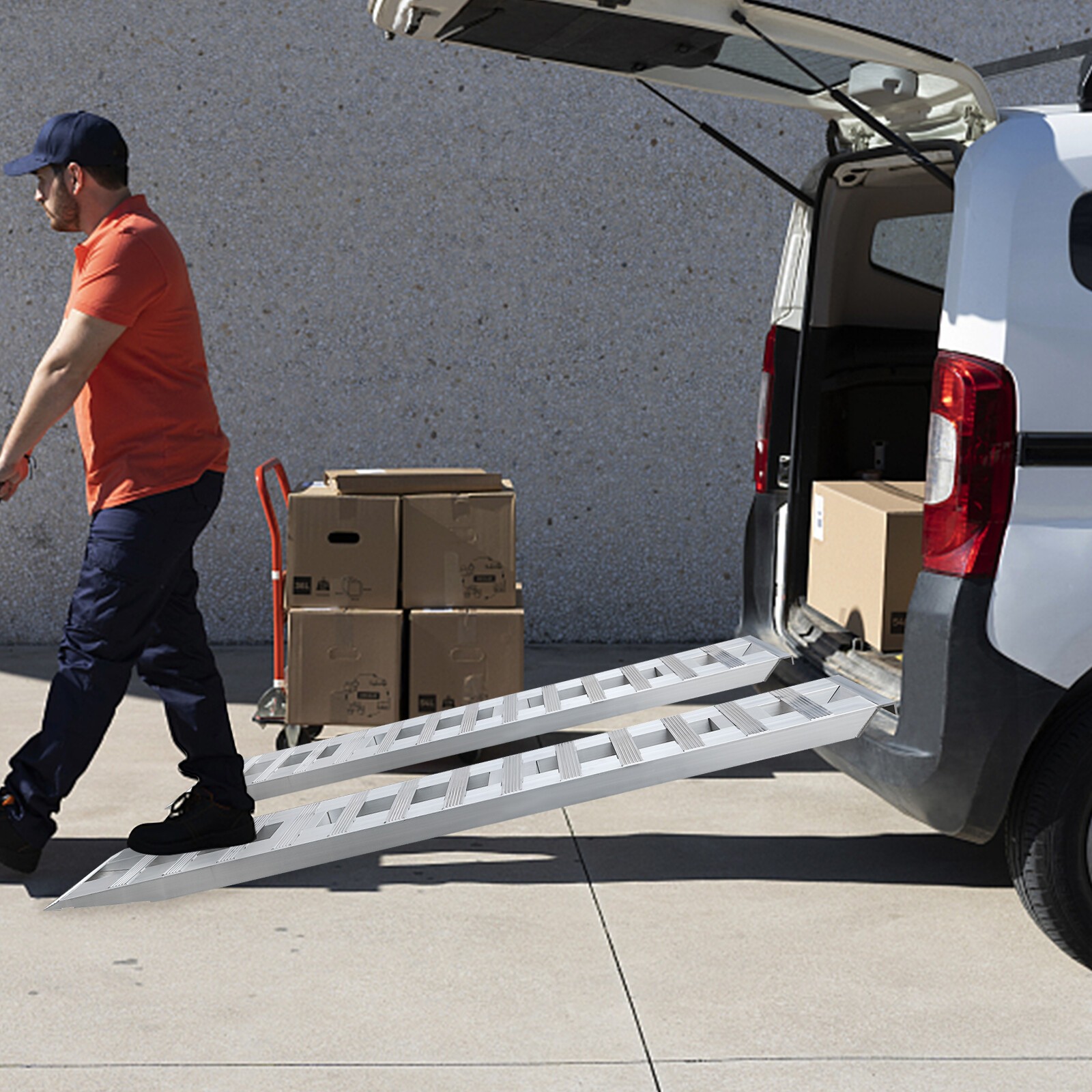 Pair Aluminum Trailer Ramps 6000 lbs Loading Ramps Truck Car Auto Trailer Ramps
