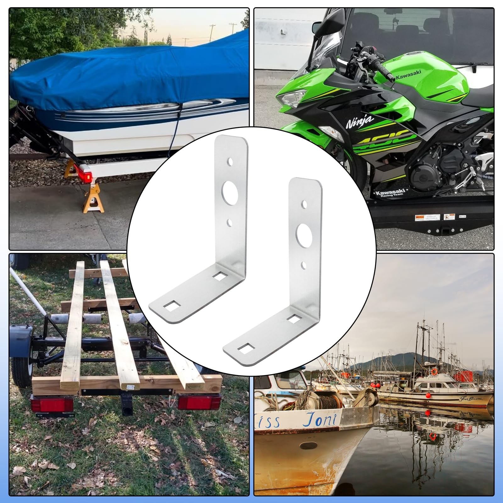 2 Pcs Trailer Light Brackets L Shape Tail Light Mounting Bracket Galvanized L…