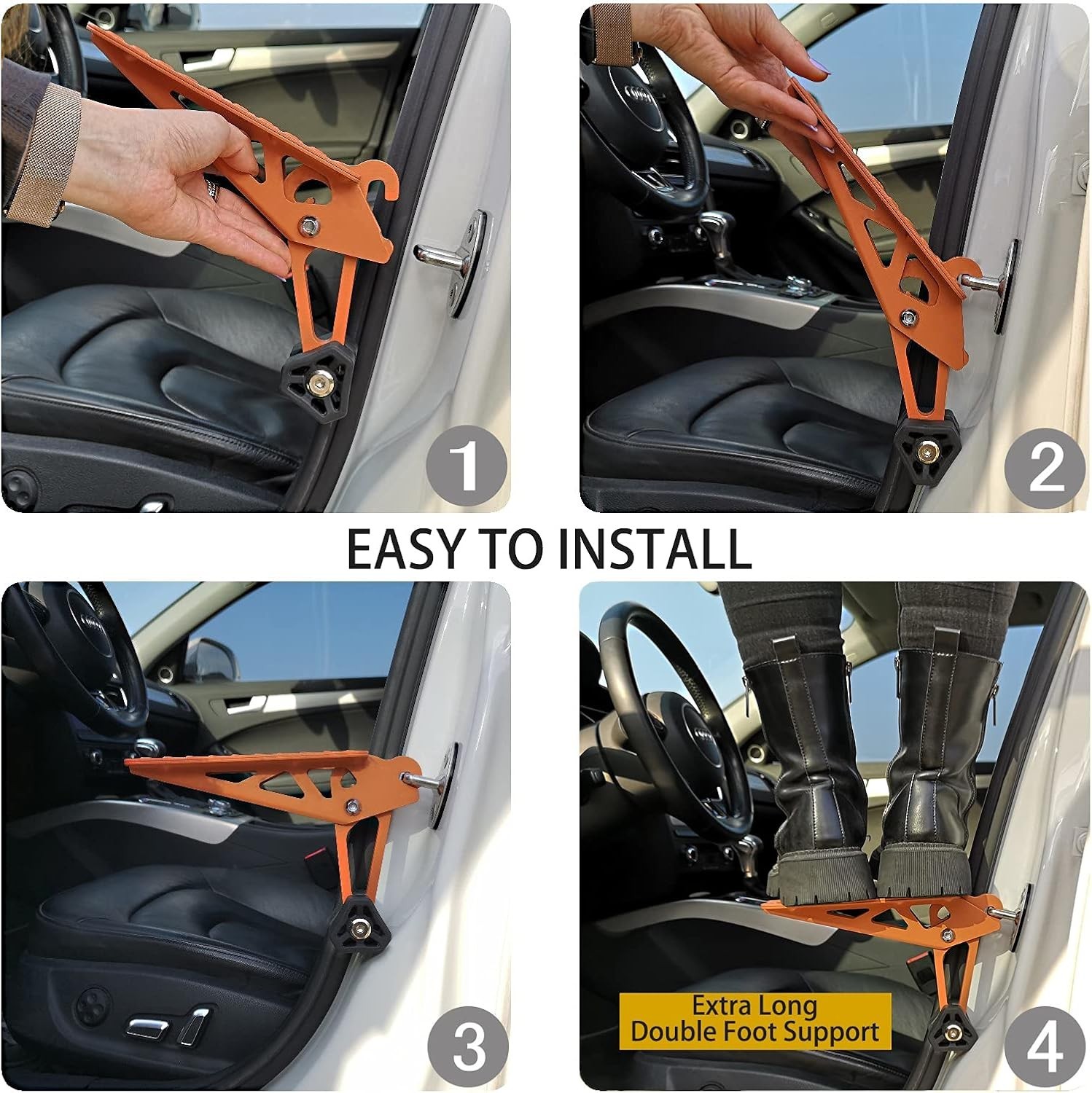 Universal Fit Car Door Step, Foldable Roof Rack Door Step Up on Door Latch, B…