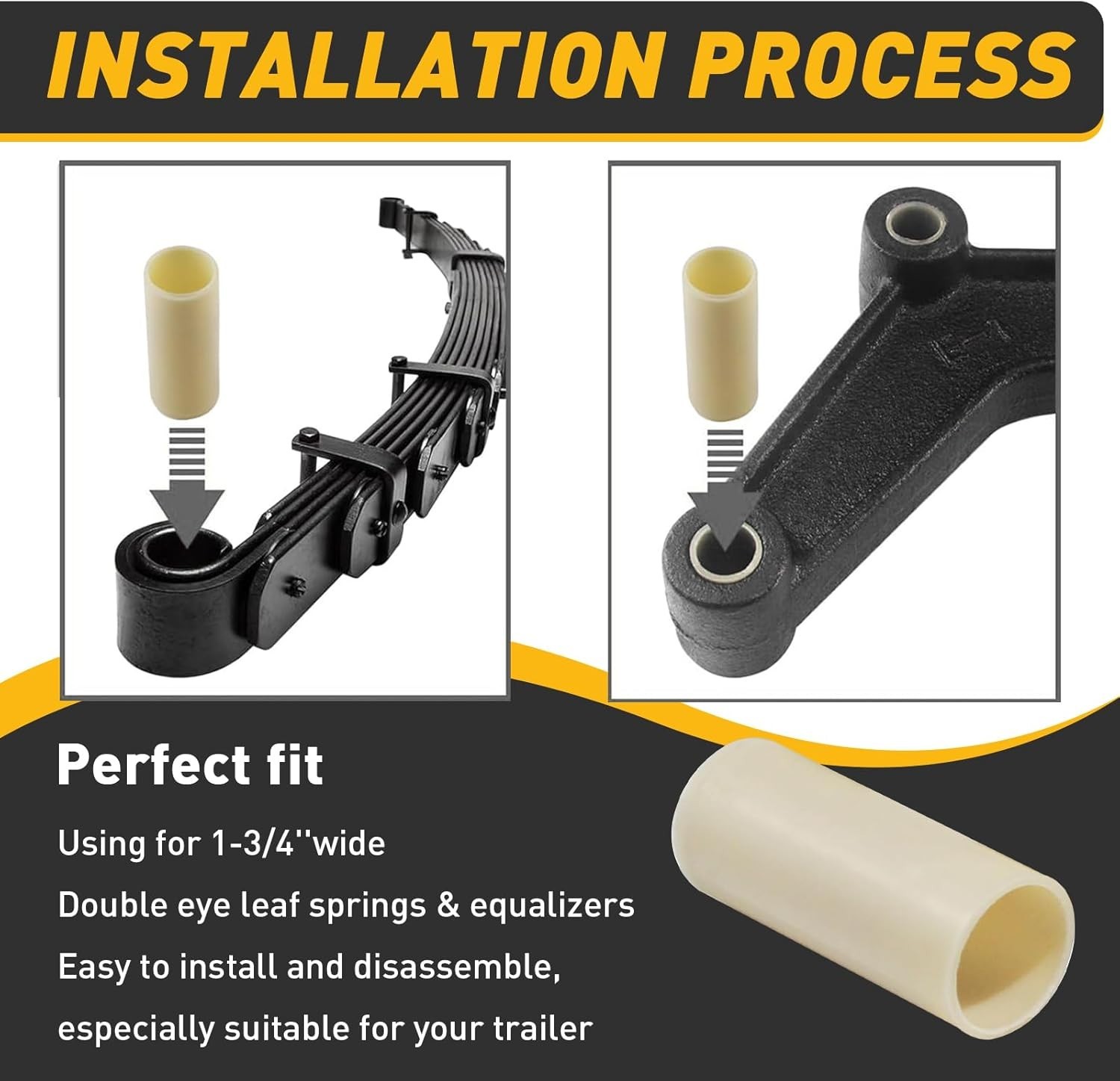 8-Pack Universal Fit Nylon Trailer Leaf Spring Bushings – Durable & Easy Install