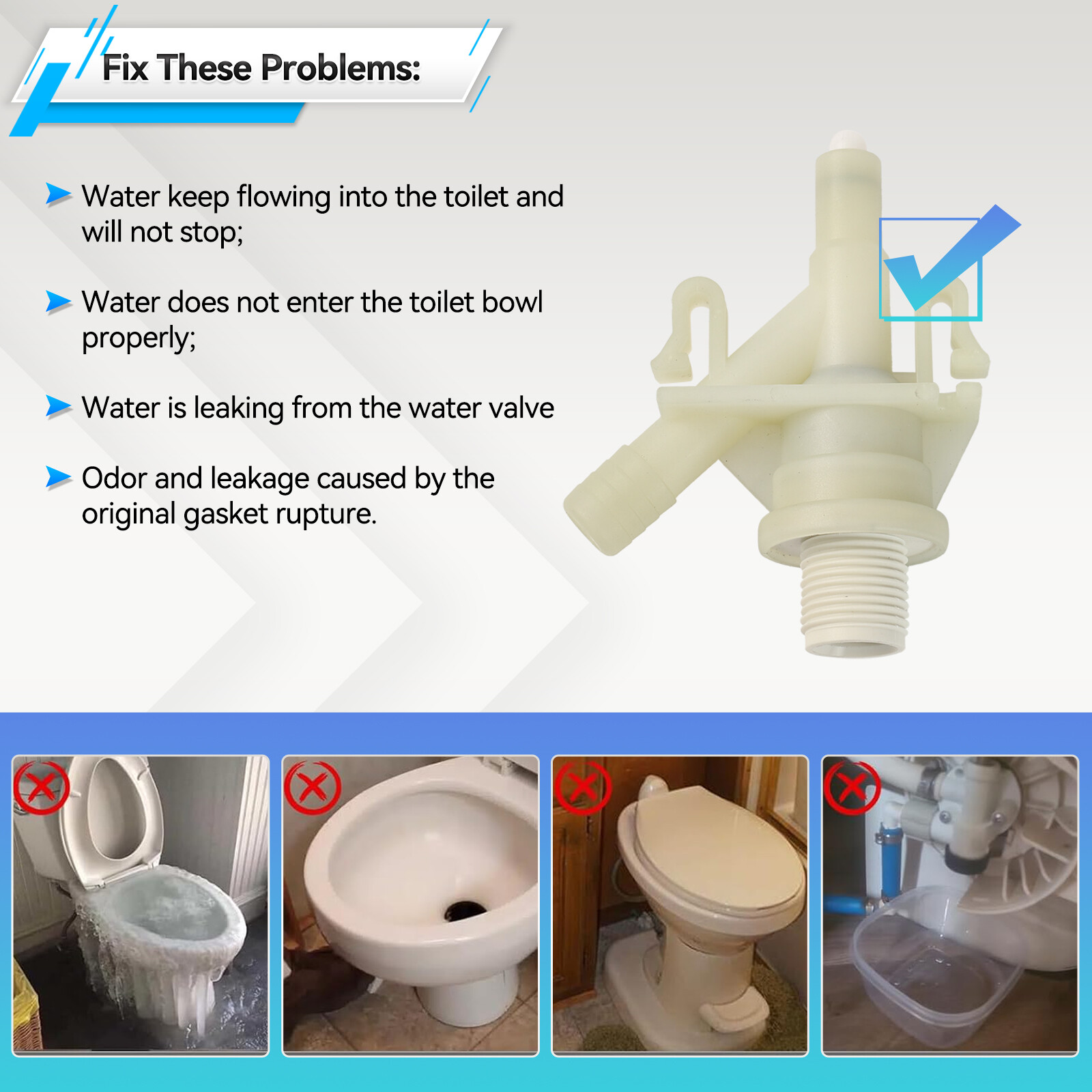 Upgraded For Dometic 300 310 320 Pedal Flush Toilet Water Valve RV #385311641