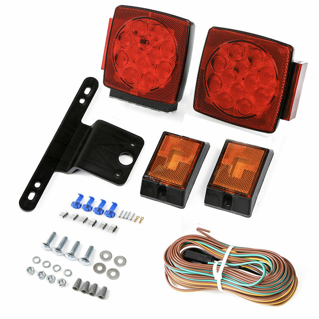 Rear LED Submersible Trailer Tail Lights Kit for Boat Marker Truck Waterproof US