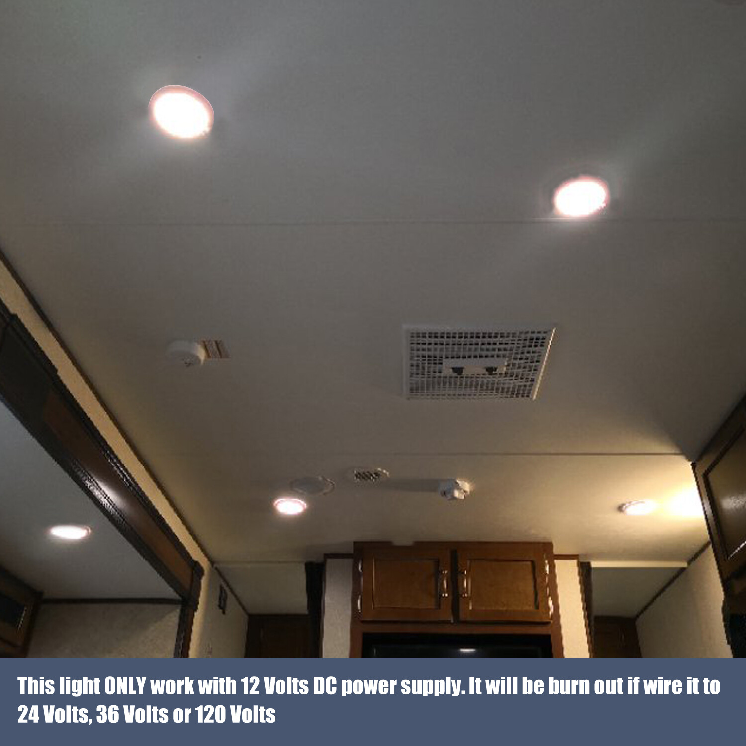 Facon 5Inch Dimmable LED RV Panel Light w/Switch and Blue Indicator 12V DC 4000K