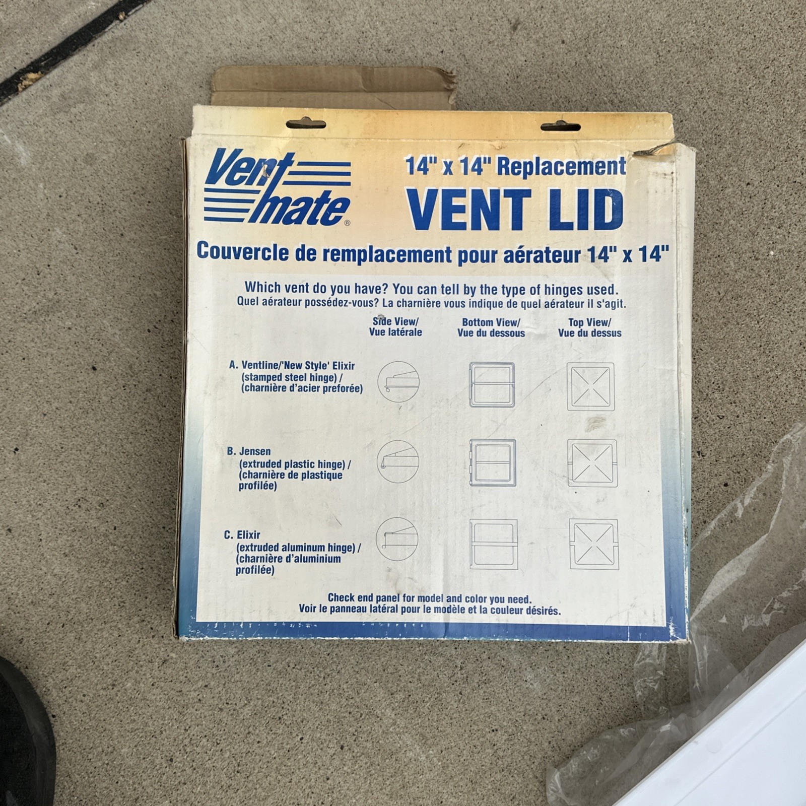 Ventmate 61628 RV Roof Vent Lid For Old Jensen RV Vents 14 in x 14 in White