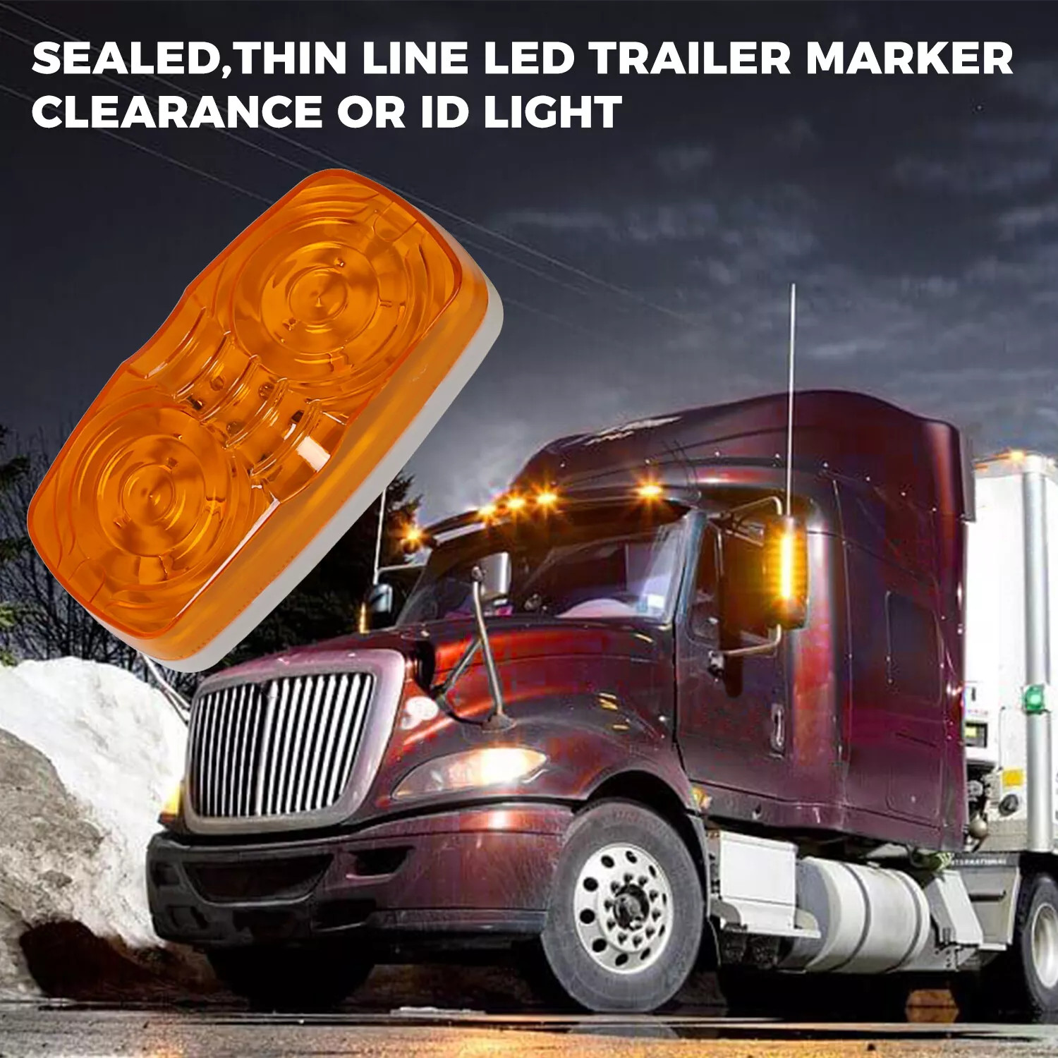 10X Trailer Amber Marker LED Light Double Bullseye 10 Diodes Clearance Light