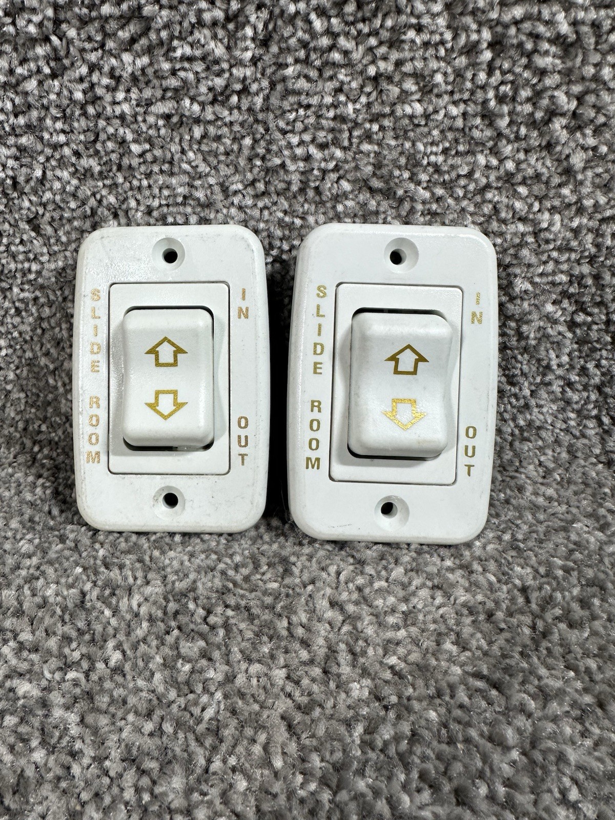 CW ATC RV Slide Room In/Out Momentary Rocker Switch 40A 12V White Bezel LOT OF 2