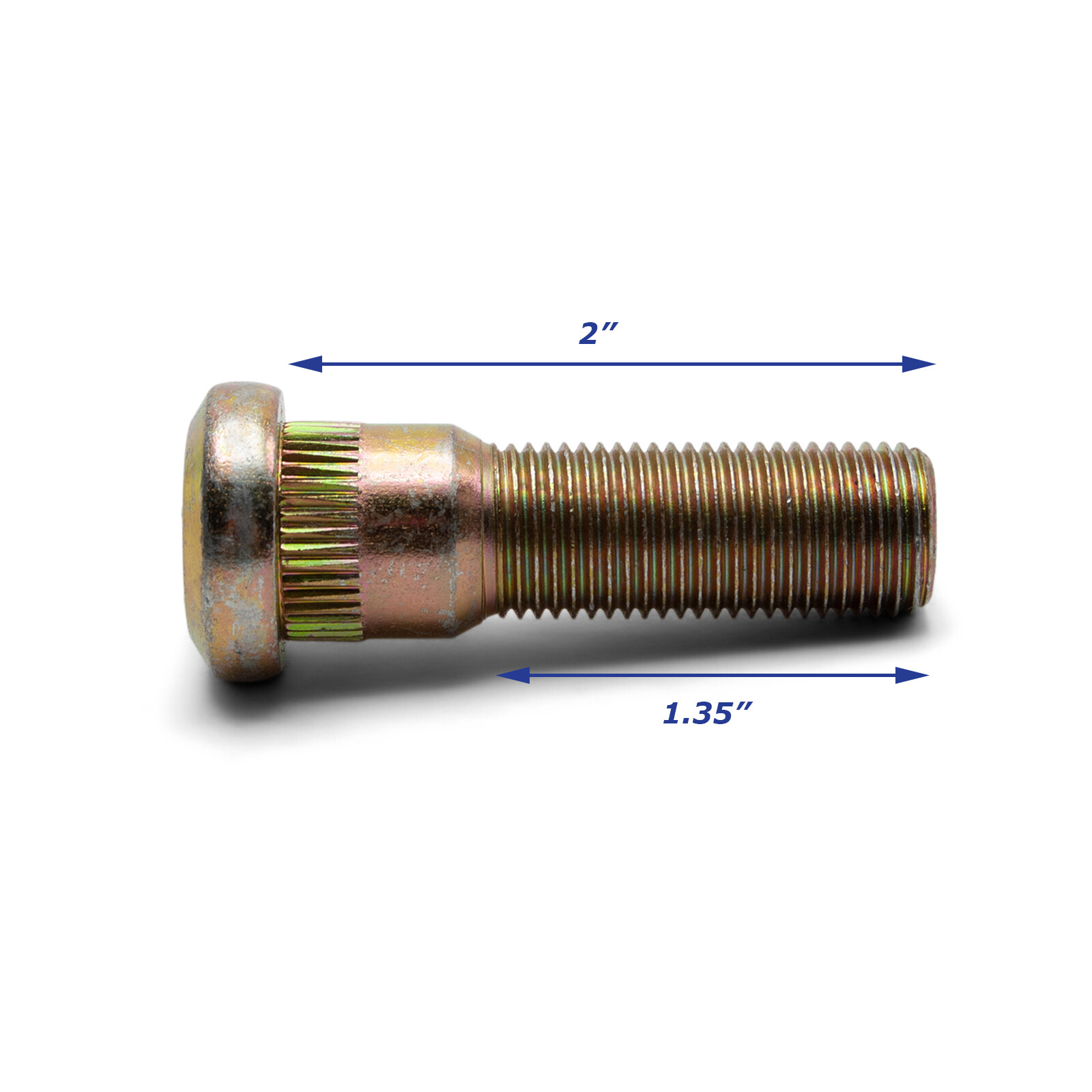 Zinc Plated Drive In Trailer Hub Stud 9/16 inch by 2 inch for 5.2k-8K Hubs
