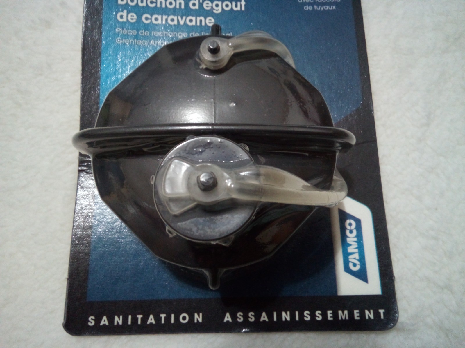 Camco RV Sewer Cap With Hose Connection-New
