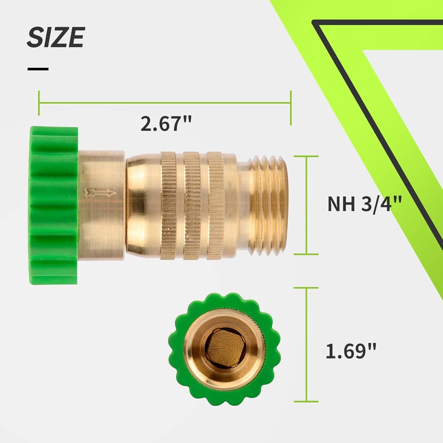 Inline Water Pressure Reducer, Lead-Free Brass, 40-50PSI