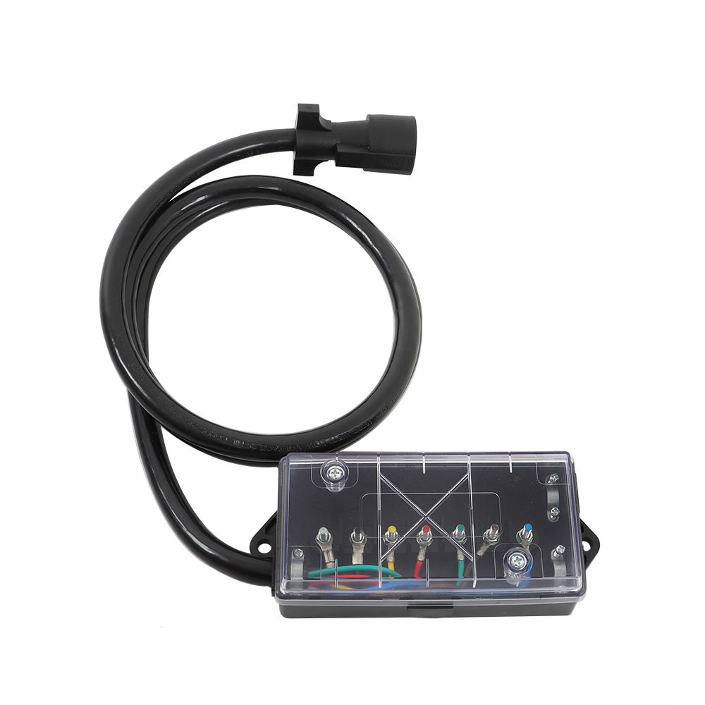 6FT RV Trailer 7 Way Trailer Cable with 7 Pin Plug & 7 Gang Junction Box
