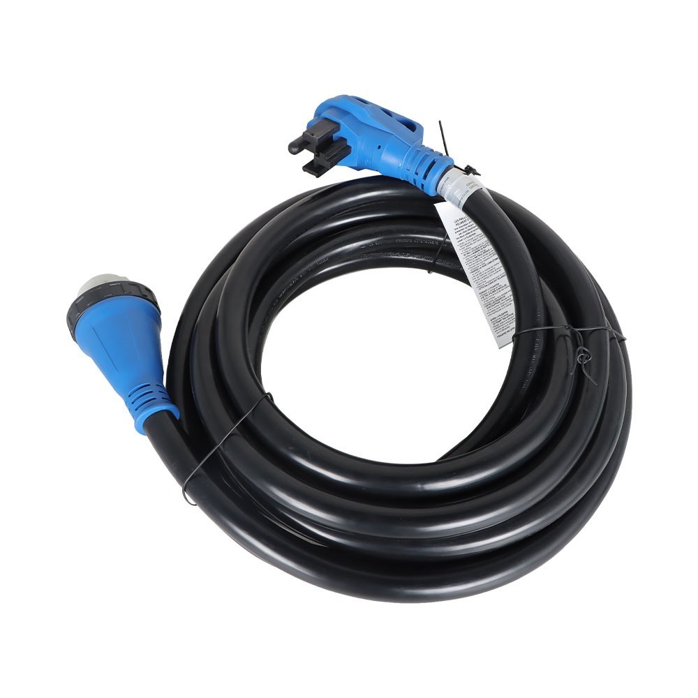 125/250V LED & 50A 25FT RV Extension Cord & Power Inlet Box Combo Kit Twist Lock