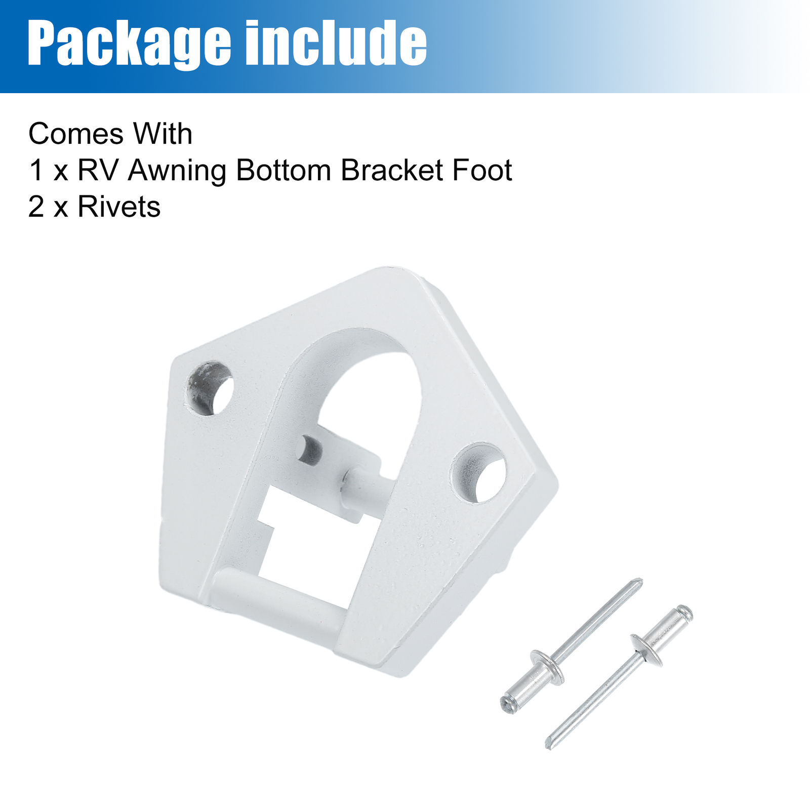 RV Awning Bottom Bracket Foot 1 Set Custom for Sunchaser II RV Rounded Hardware
