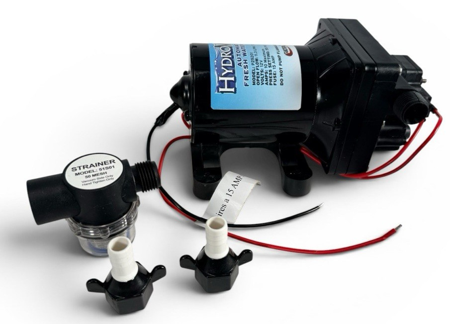 HydroMAX 12V 3.0 Gpm 55 PSI RV Water Pump For Camper RV w/ Built-in Check Valve