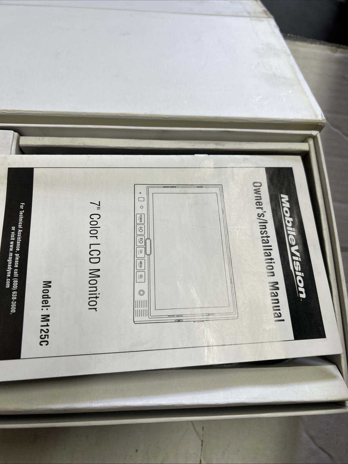 Back Up Camera Mobile Vision 7” LCD Color Monitor Model M125C